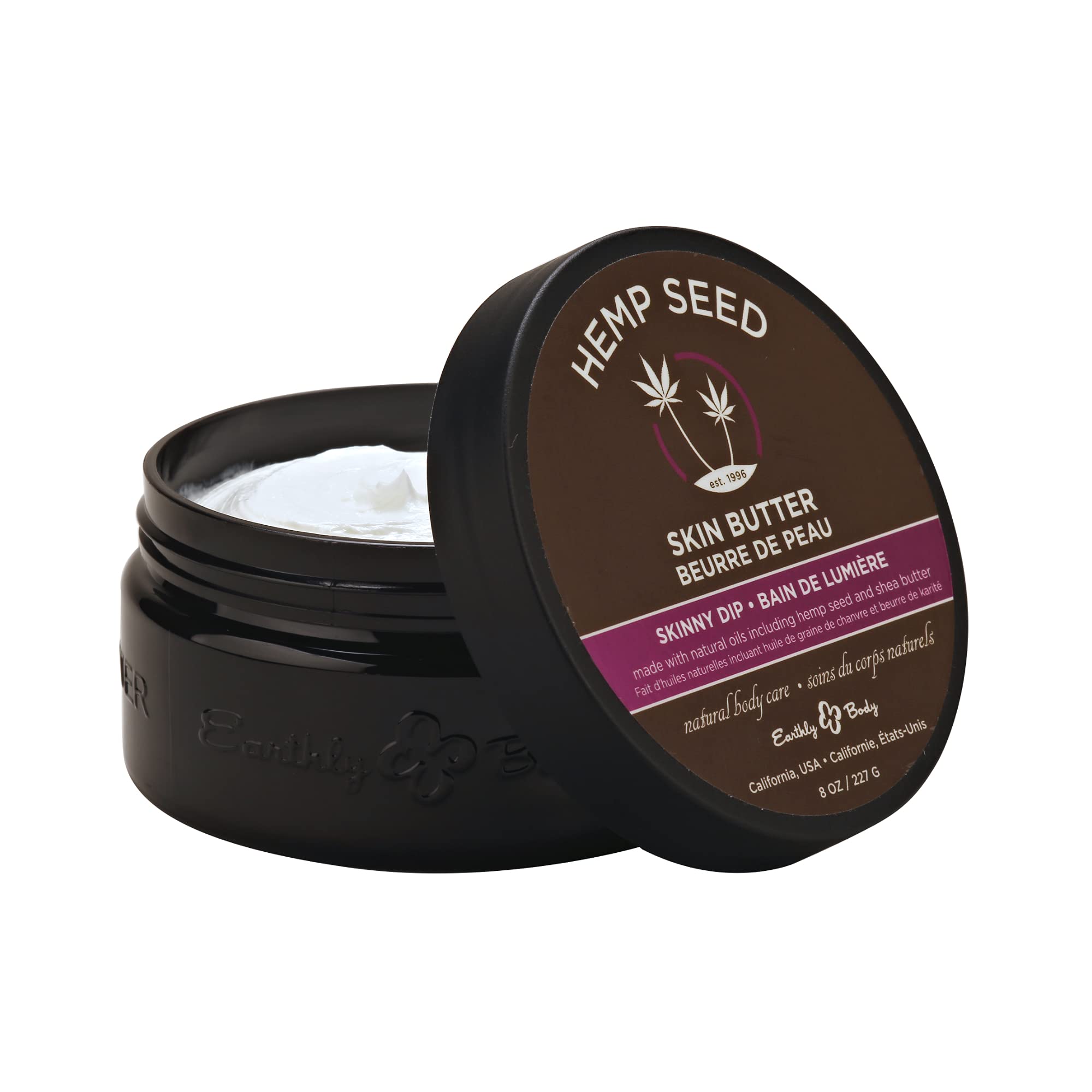 Hemp Seed Skin Butter, Skinny Dip - 8 oz. - Total Body Moisturizer - Hemp Seed Oil, Jojoba Oil, Shea Butter - Vegan & Cruelty Fr