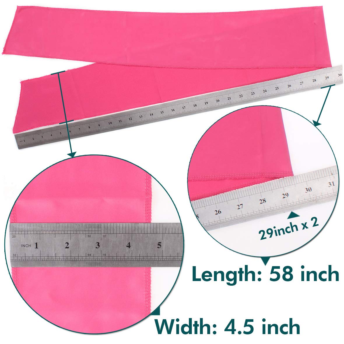XTREND 2Pcs Edge Laying Scarf for Wigs Fashion Edge Scarf for Lace Front Wig 58 Inch Soft Women's Satin Headband for Makeup Non