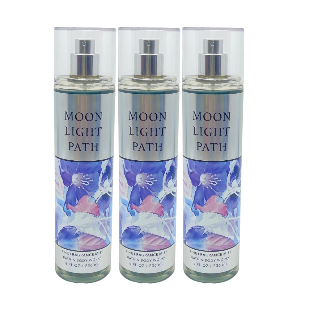 Bath & Body Works Moonlight Path Fine Fragrance Mist 8 Fl Oz Pack Of 3 Gift Set For Women