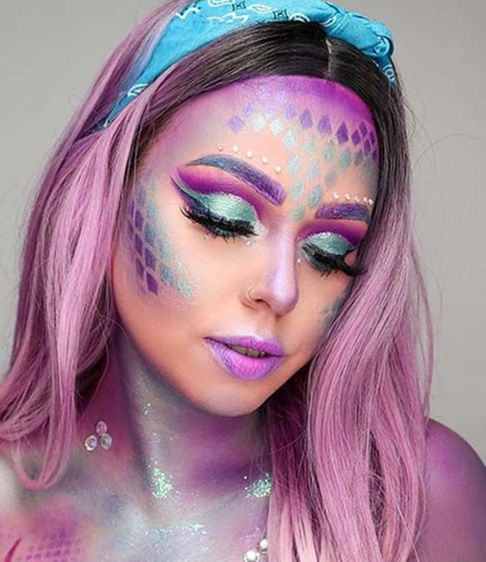 Go Ho Pastel Purple Face Paint Washable For Halloween Makeup,Creamy To Gel Water Based Pastel Purple Body Paint Full Coverage Fo