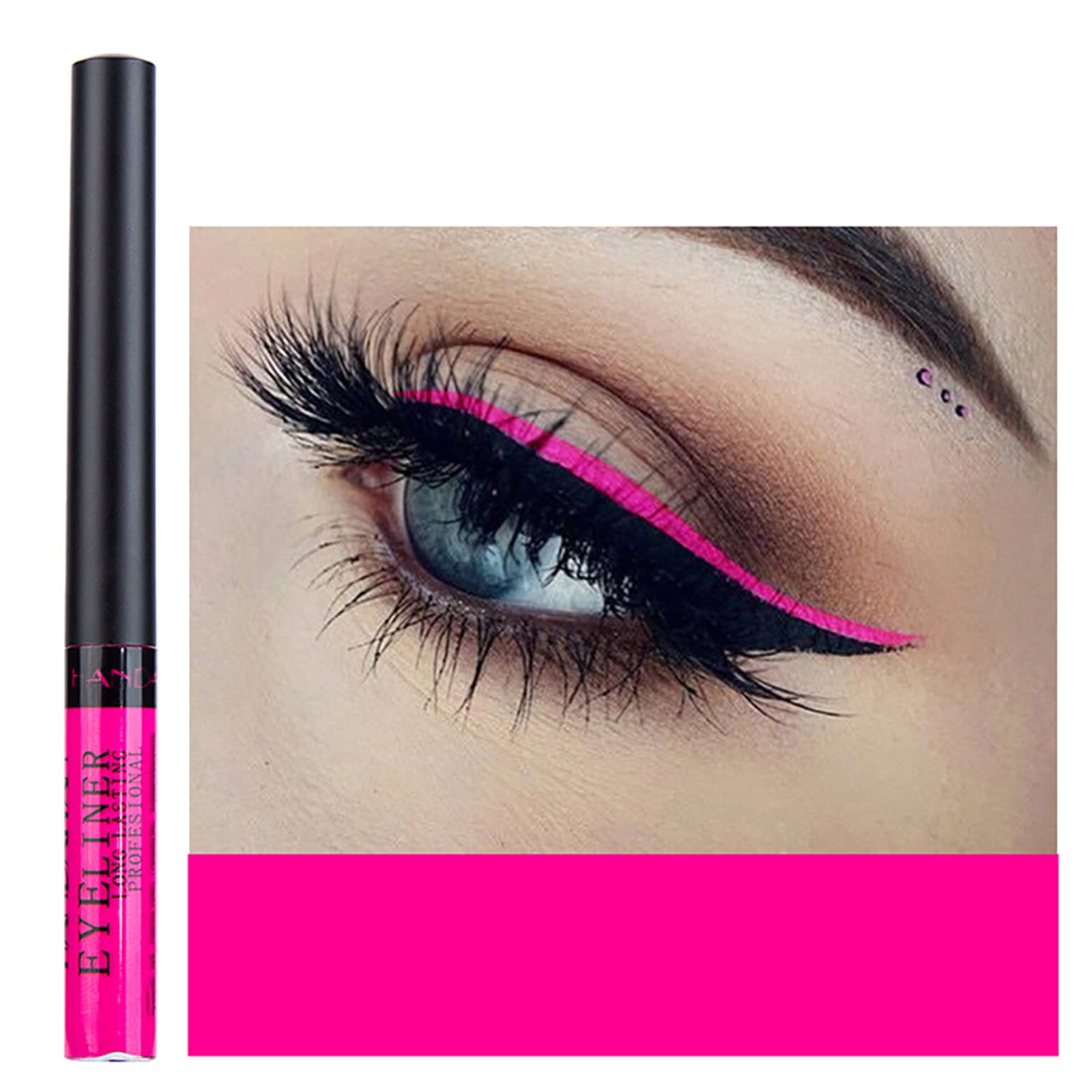 Dekrion Liquid Eyeliner, Matte Colored Eyeliners, Rose-Red Eyeliner, White Black Red Brown Green Purple Waterproof High-Pigmente