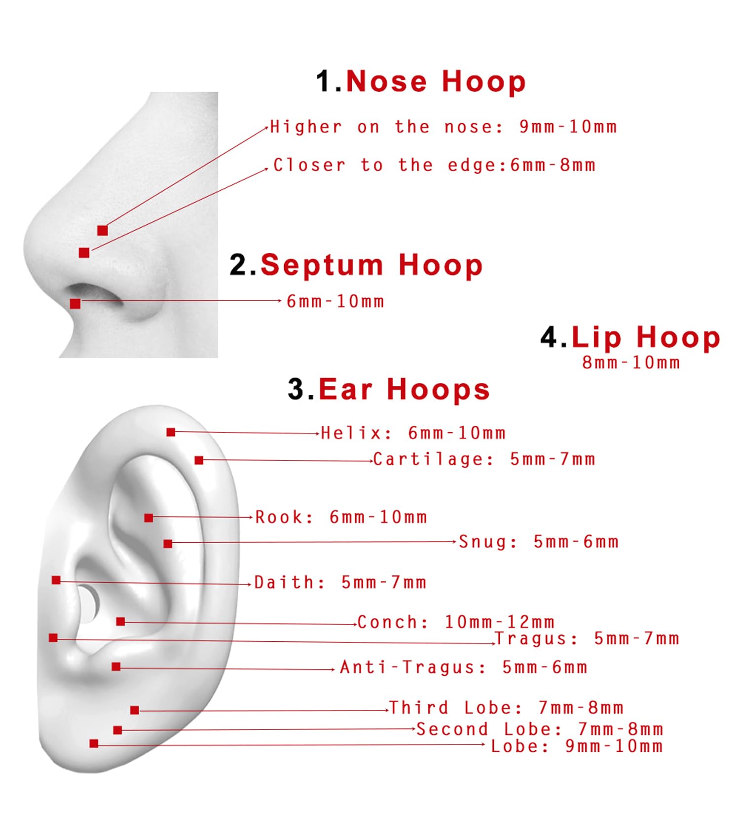 5mm 16G Cartilage Earring Tragus Piercing Jewelry Daith Piercing Jewelry Cartilage Hoop Earring Cartilage Earring Hoop Daith Ear
