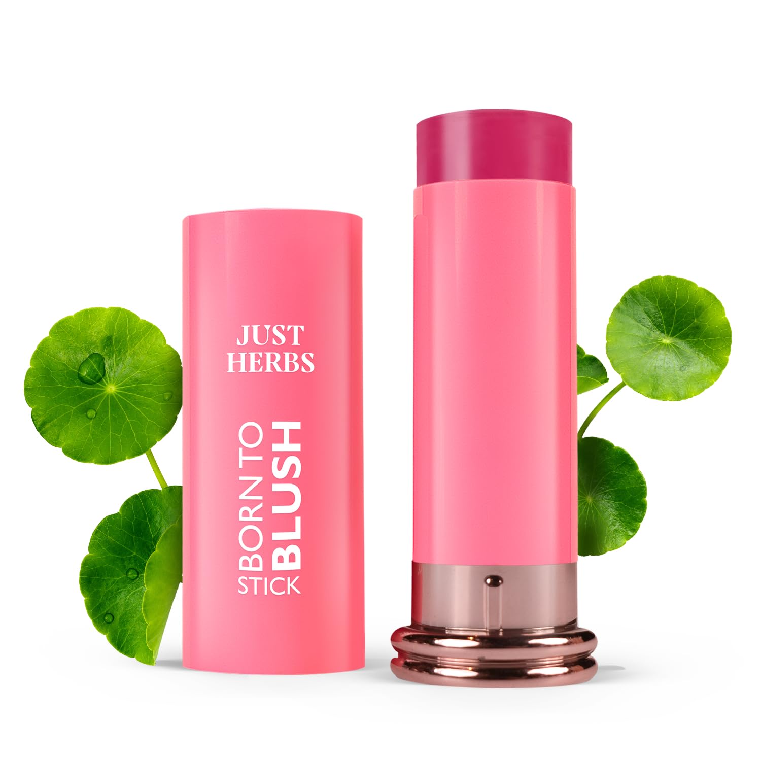 Just Herbs Pink Plush Born To Blush Lightweight | Long Stay | Smooth Texture | Moisturises & Hydrates | Dewy Glow Blush Stick Wi
