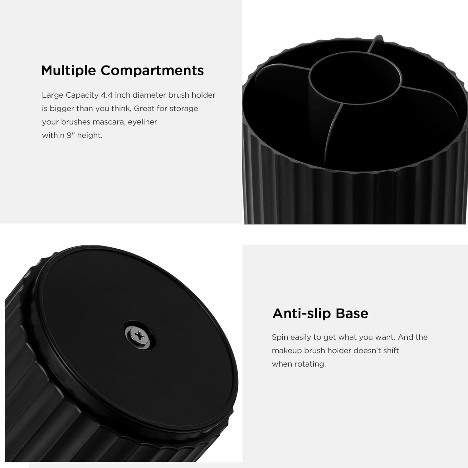 Hblife Makeup Brush Holder With Lid 360 Rotating Brush Organizer With Cover Cosmetic Organizer Dustproof Makeup Brushes Containe