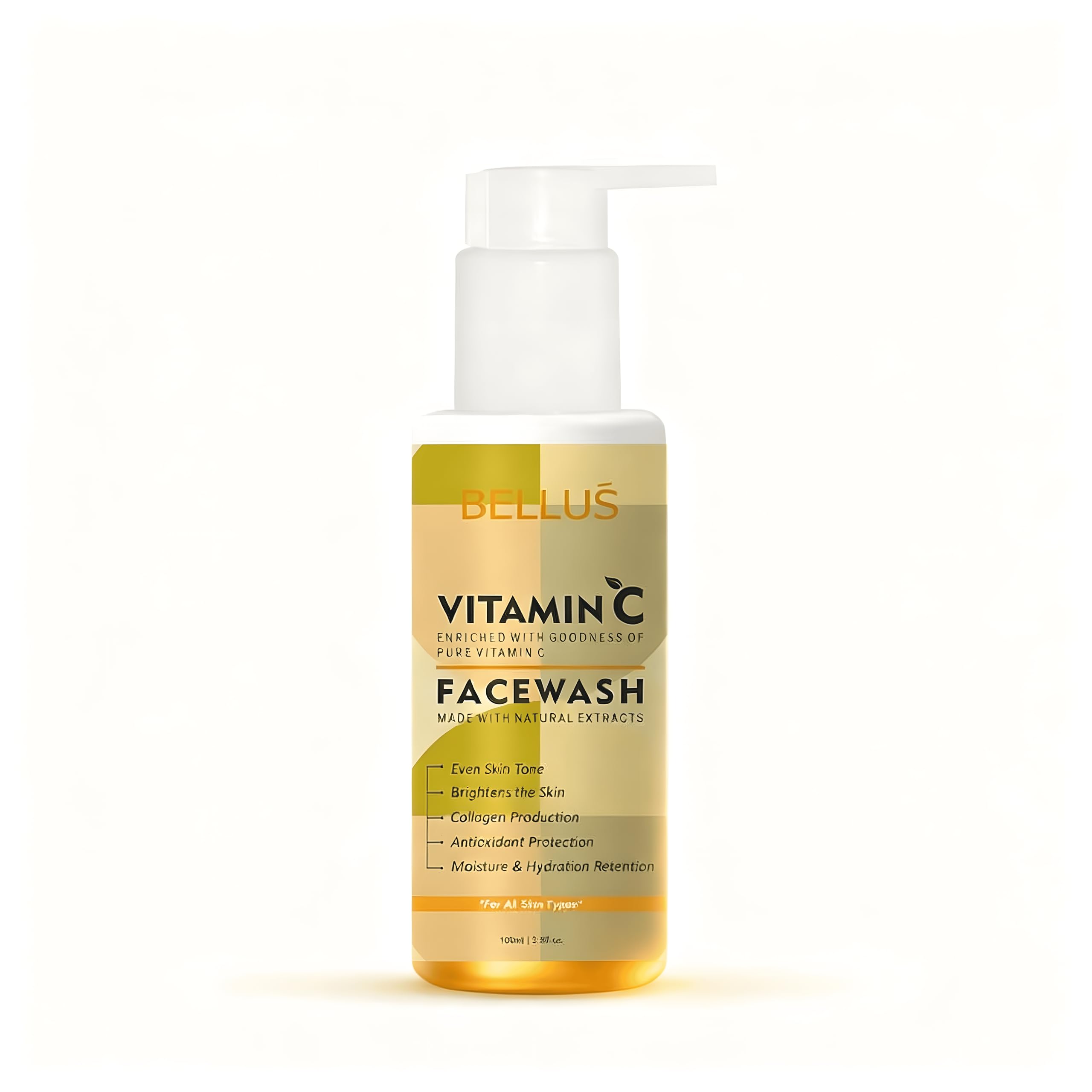 Bellus Vitamin C Brightening Face Wash | Hyperpigmentation & Dark Spots Remover | Ferulic Acid | For Men & Women | 100Ml