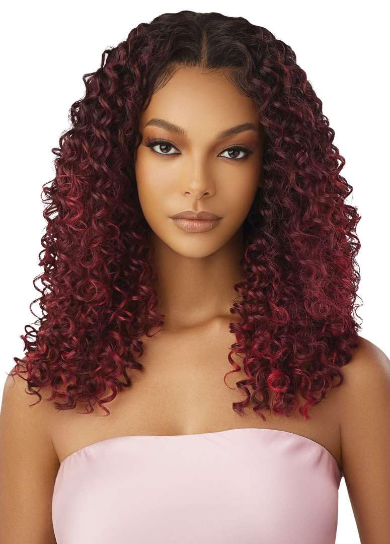 Outre Airtied 100% Fully Hand-Tied Wig - Human Hair Blend - Dominican Curly 22'' (DR4/TIRAMISU)