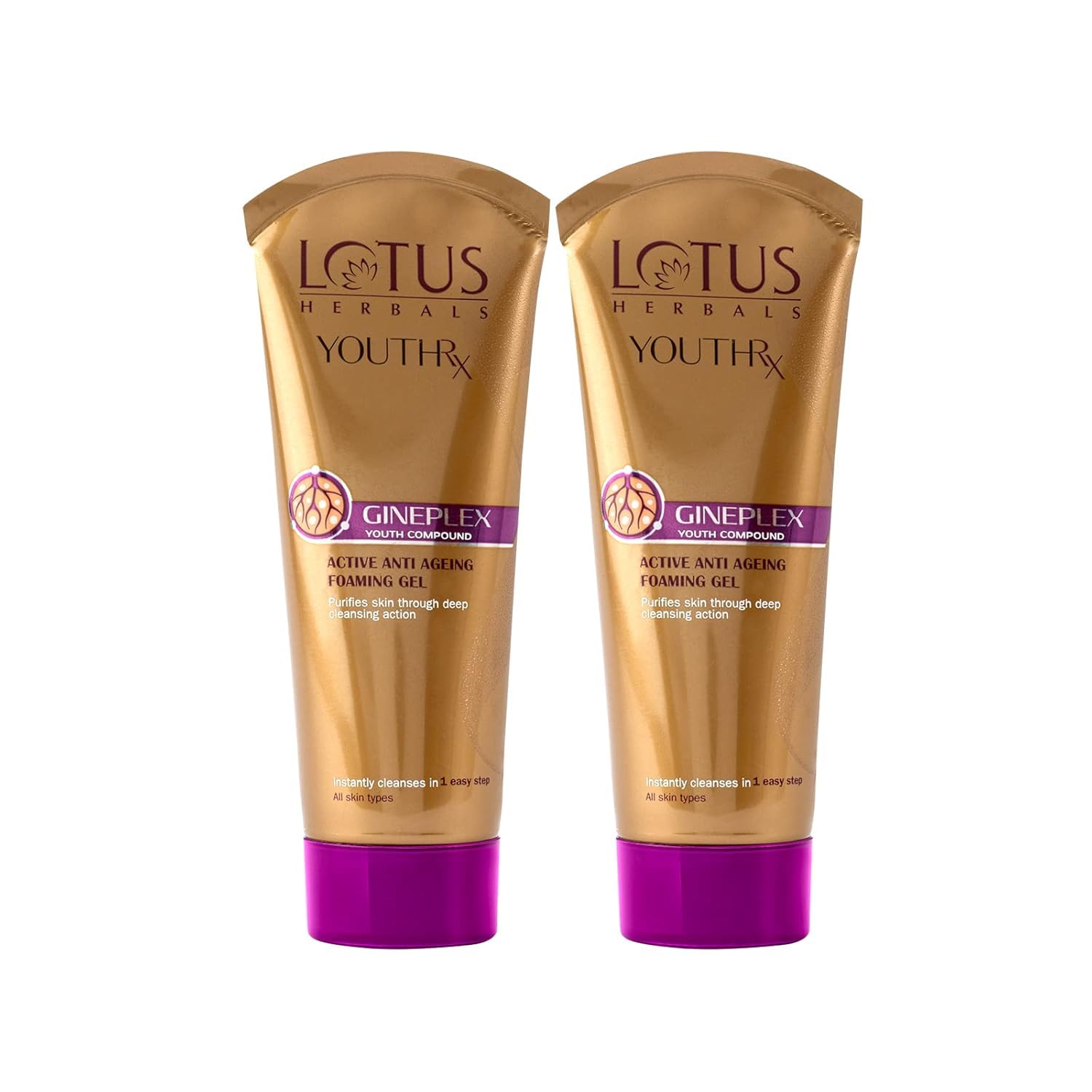 Lotus Herbals Youthrx Active Anti Ageing Foaming Gel Face Wash 50G (Pack Of 2)