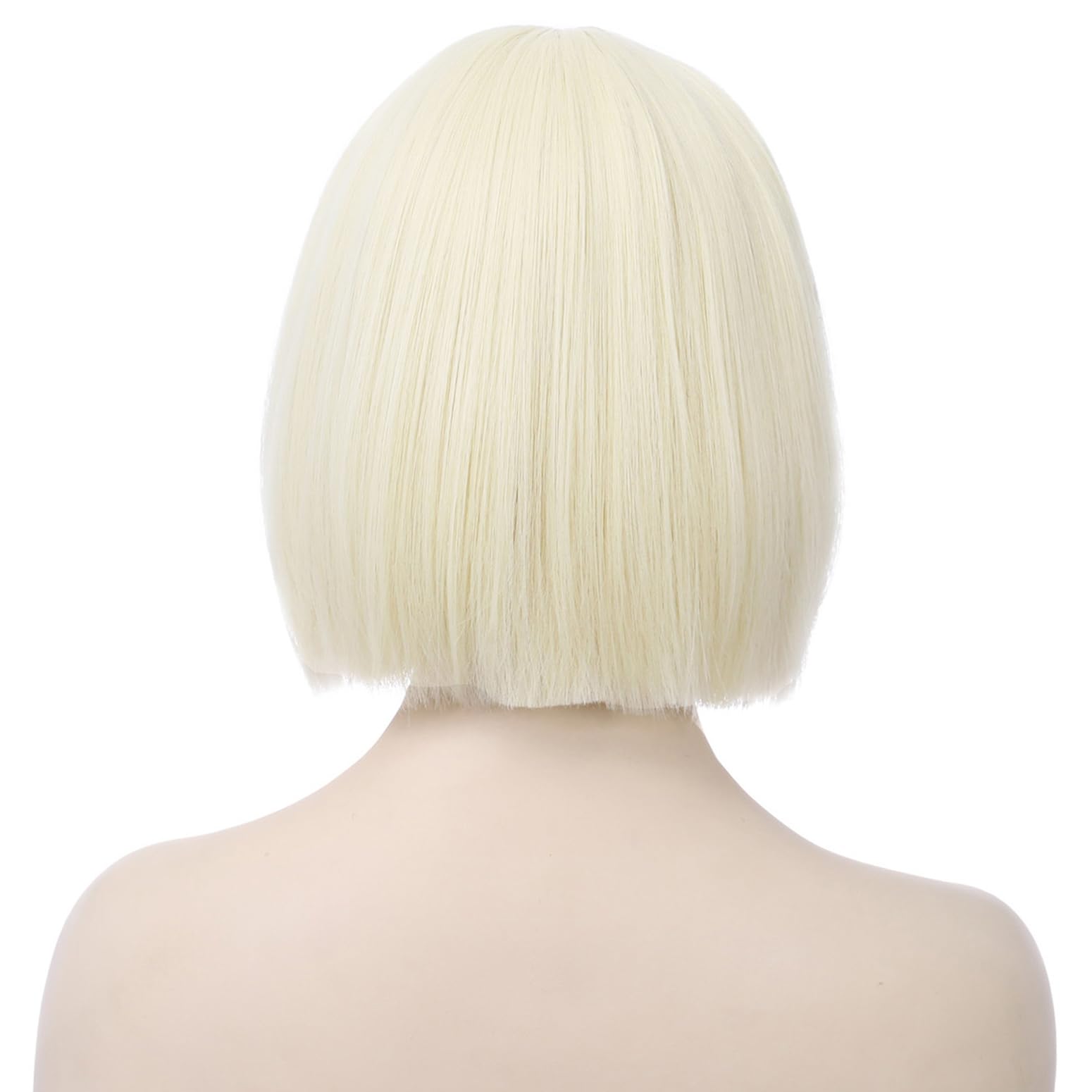 Pattnium Platinum Blonde Bob Wig For Women Short Straight Blonde Wig Blonde Bob Wig Short Bob Wigs Heat Resistant Synthetic Wig