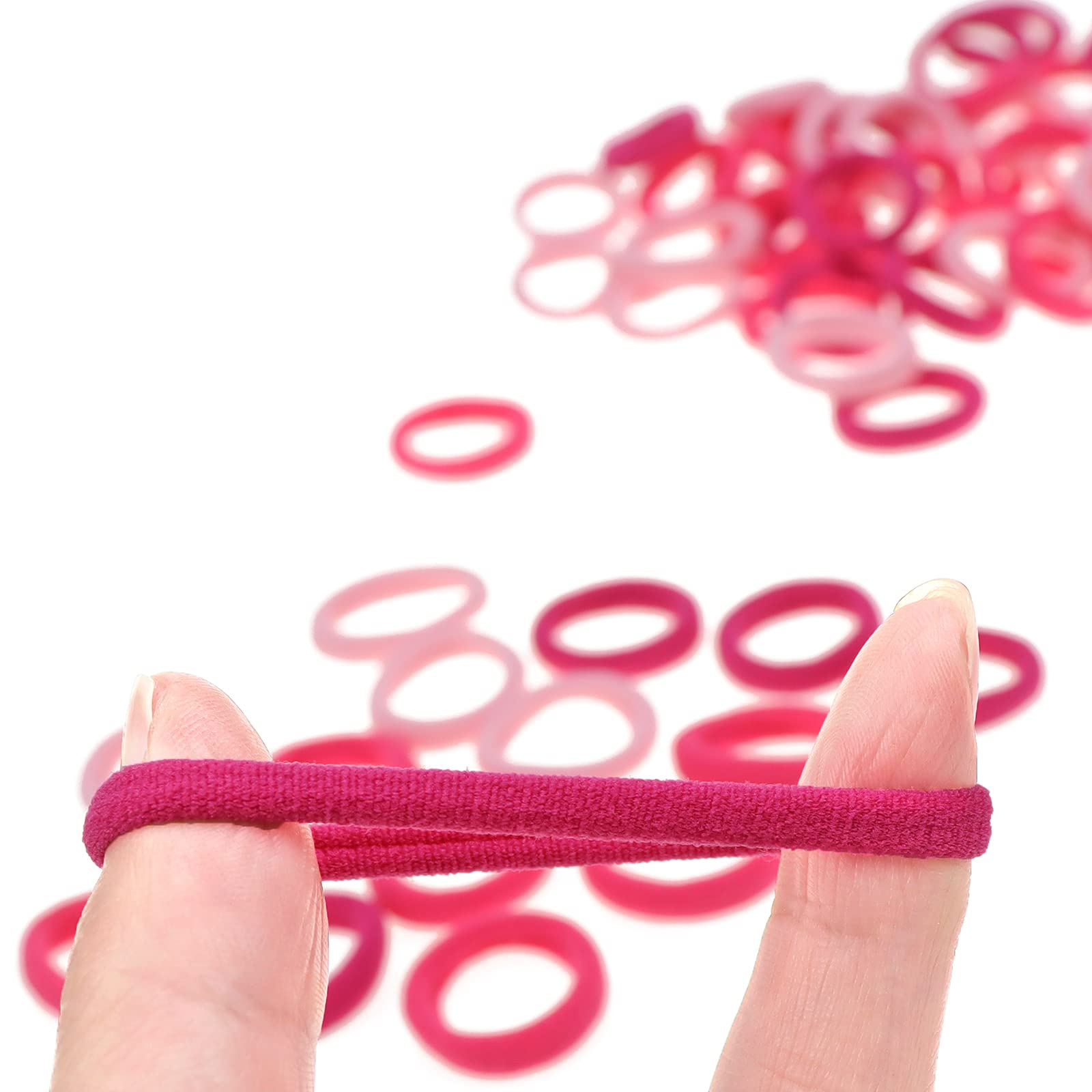 100 Pack Pink Color Nylon Elastics Hair Bands for Baby Girls ' Small Hair Ropes