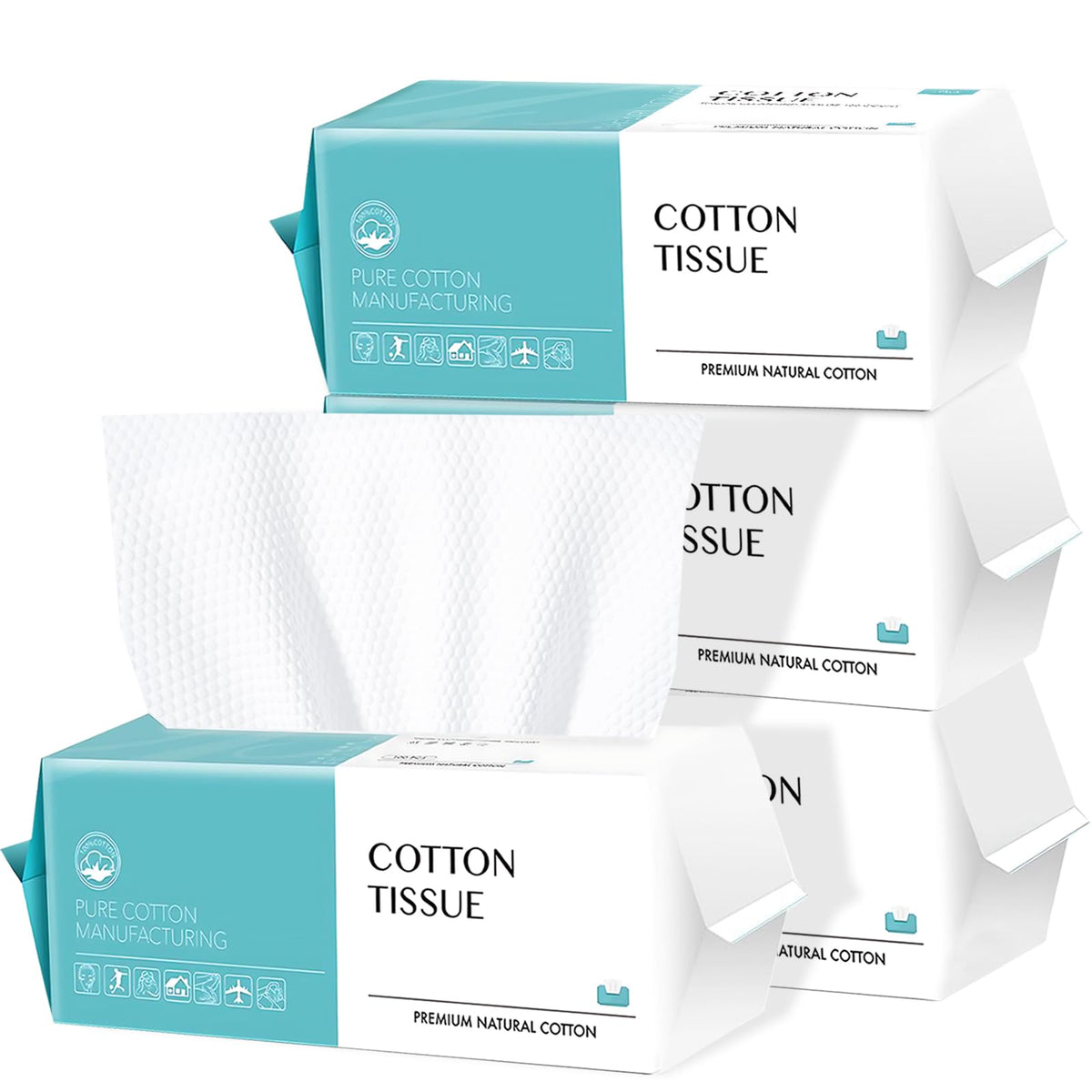 Disposable Face Towel 400 Count, Soft Cotton Facial Dry Wipes, Multi-Purpose for Skin Care, Makeup Remover, Face Wipes and Facia