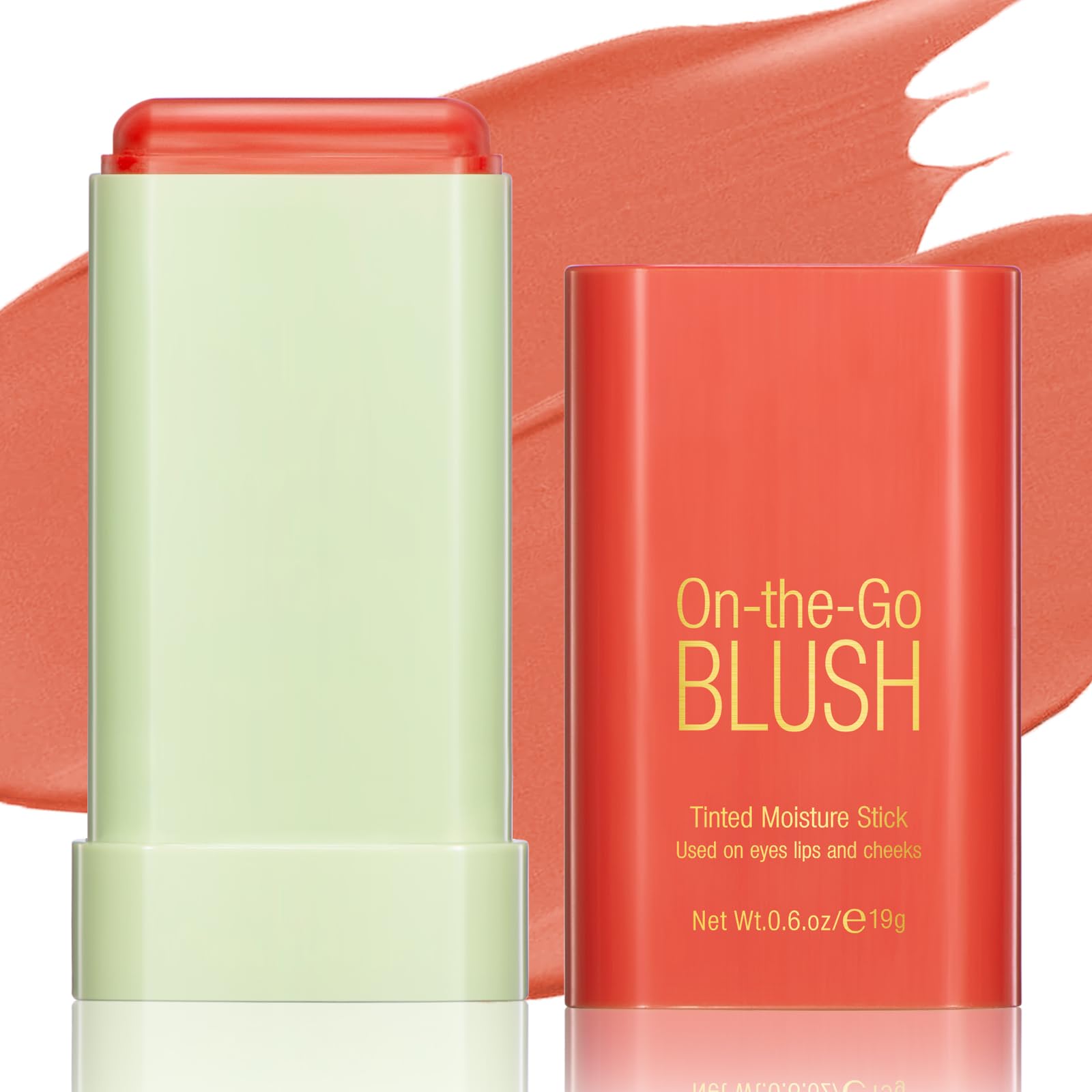 Befivecok Blush Stick For Cheeks - Cream Makeup Blush Wand, Solid Moisturizer Stick For Cheeks Tint, Natural Blendable Waterproo