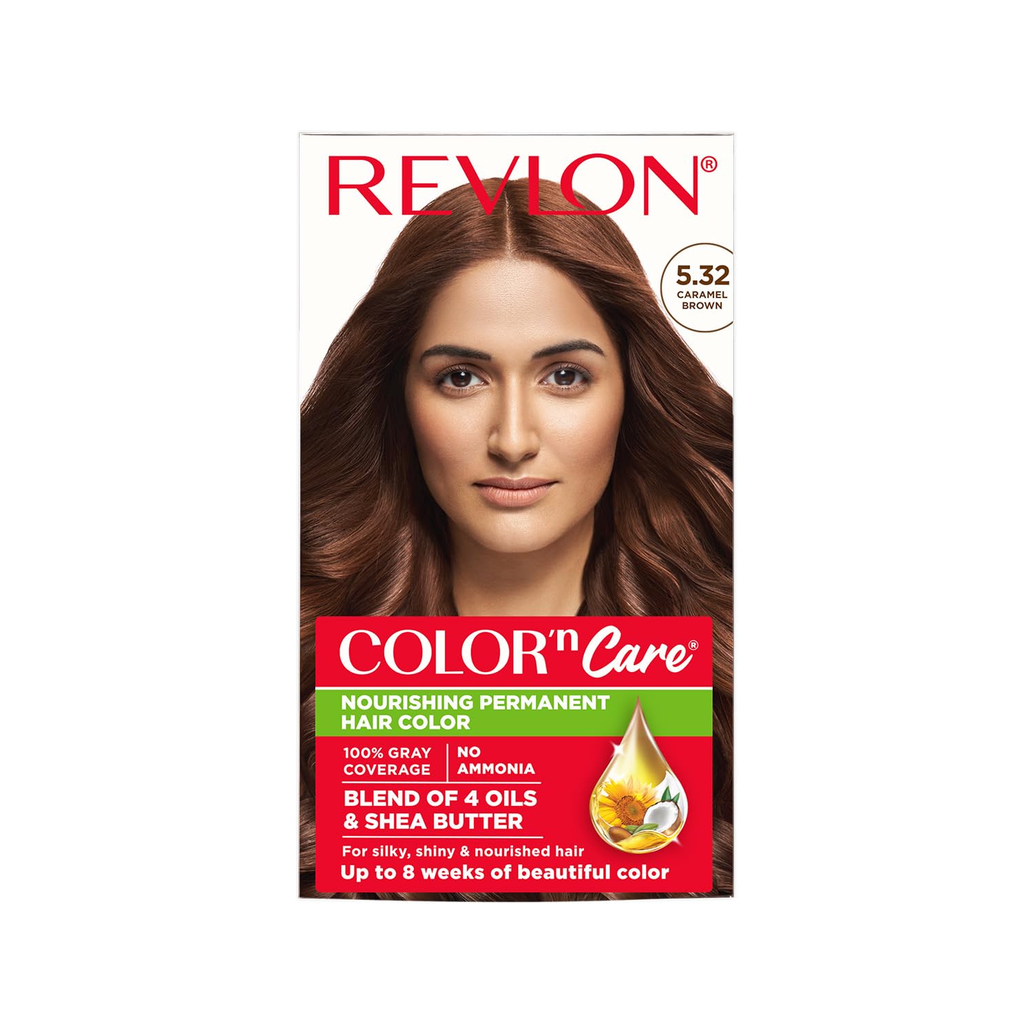 Revlon Color N Care Nourishing Permanent Hair Color - 5.32 Caramel Brown - Has Essentials Oils Of Coconut Argan, Sunflower & Jo