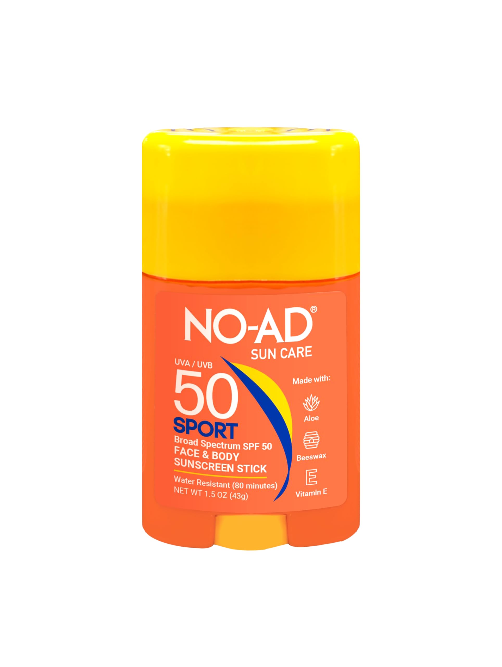 NoAd Spf 50 Sport Sunscreen Stick 1.5Oz | NonGreasy, Waterproof And Non Toxic Sunscreen | Suitable for all Skin Types | Broad 