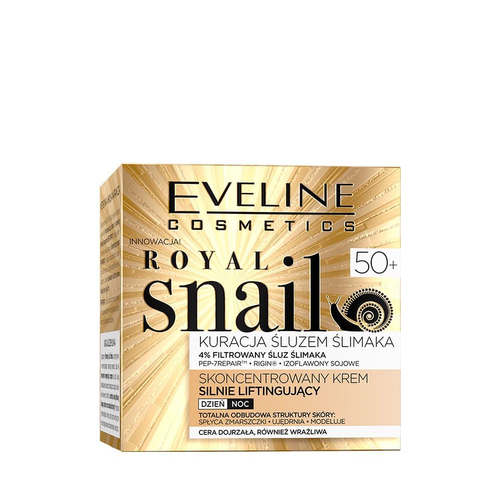 Eveline Cosmetics Royal Snail Mucin Concentrated Lifting Cream 50+ RIGIN Peptides Skin Regeneration