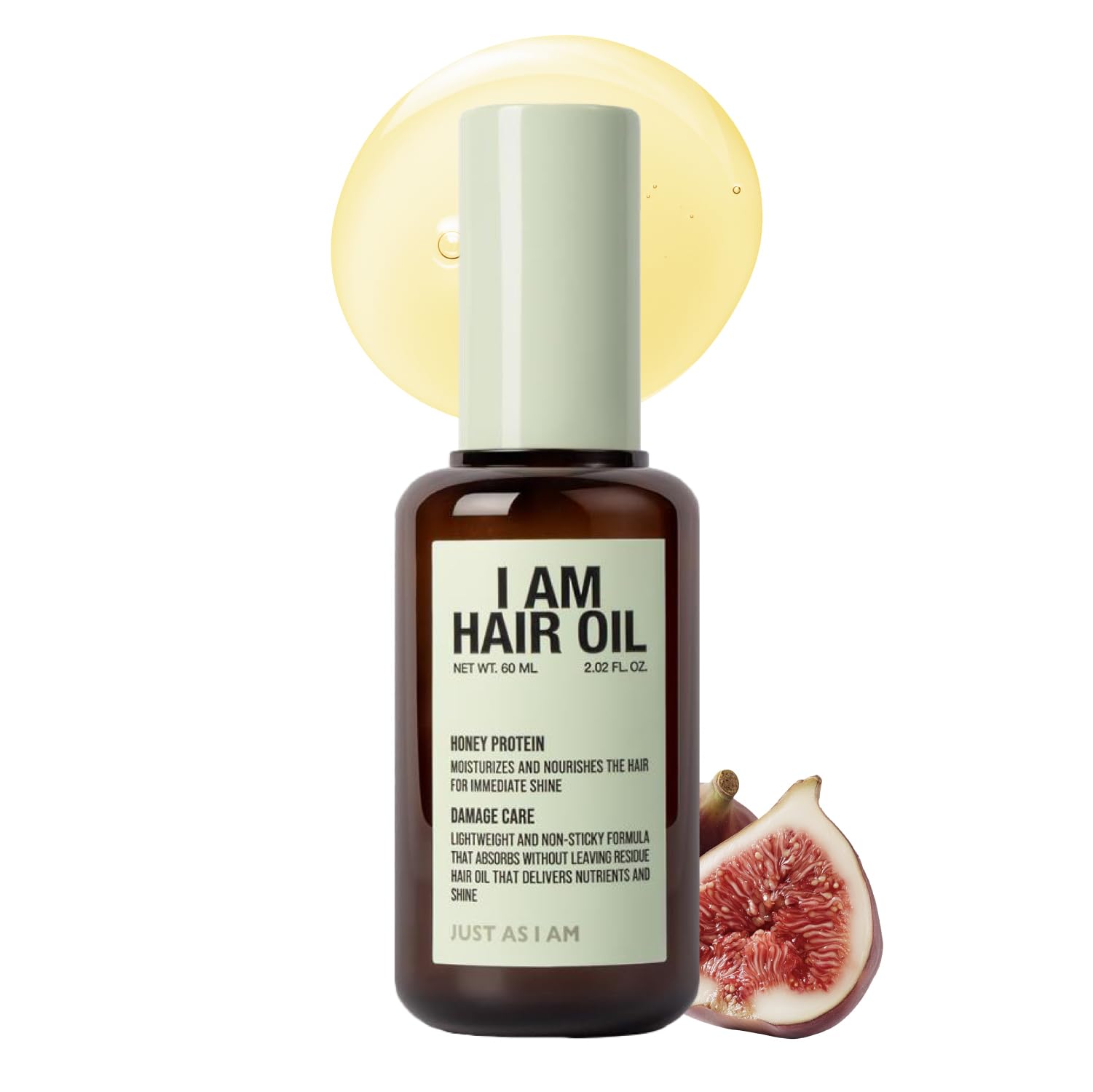 JUST AS I AM Hair Oil, 2.02 fl oz, Lightweight Shine Care