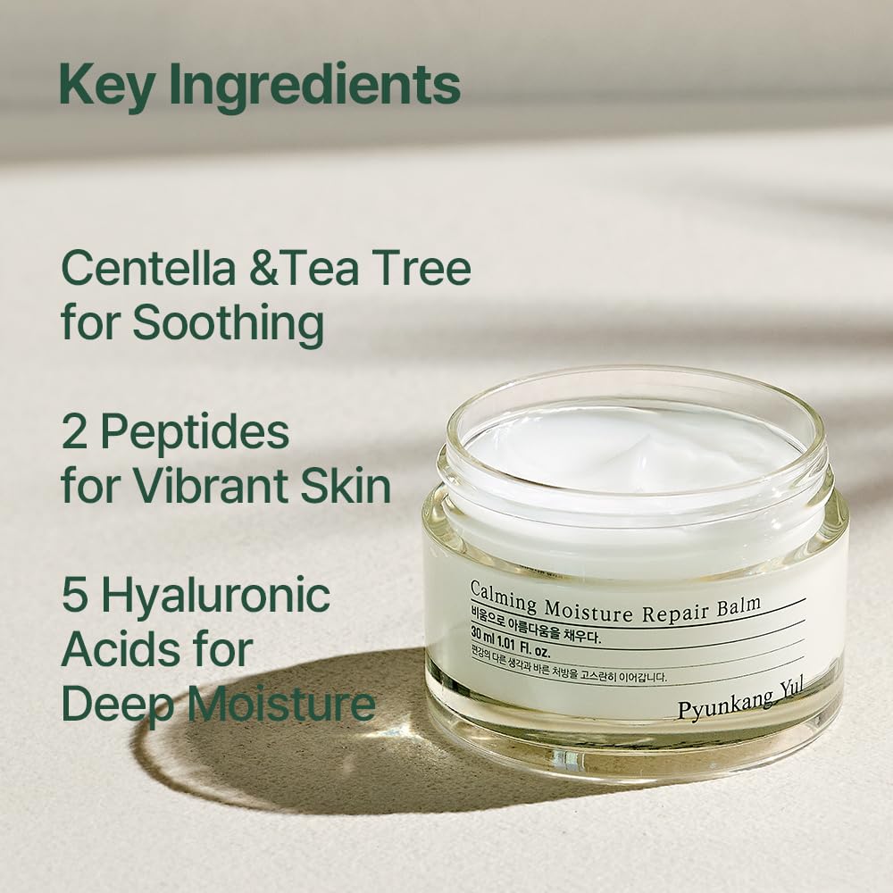 Pyunkang Yul Calming Intensive Repair Balm - K-Beauty Moisturizer With Hyaluronic Acid, Tea Tree, Shea Butter - 1.01 Fl Oz