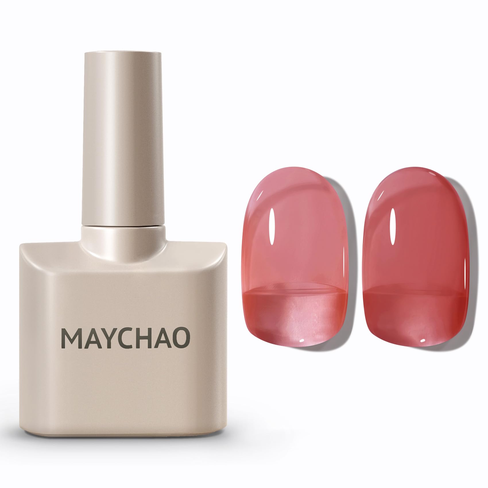 MAYCHAO Jelly Gel Nail Polish -15ML Blush Pink Gel Polish Soak Off UV LED Sheer Pink Nail Polish for DIY Manicure Home Salon Nai