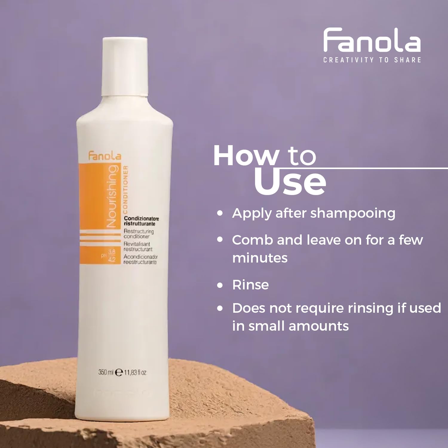 Fanola Nutri Care Restructuring Conditioner - Enriched With Argan & Linseed Oil - Deep Protein Conditioner For Dry & Damaged Hai