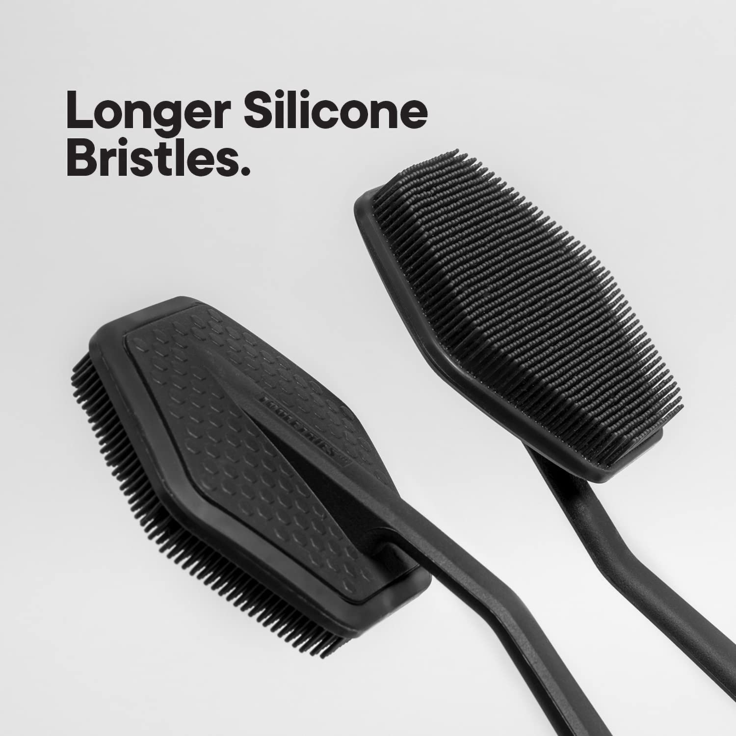 Tooletries - Silicone Back Scrubber With Hook - Exfoliating Shower Brush, Back Washer For Men, Durable Back Brush With Long Hand