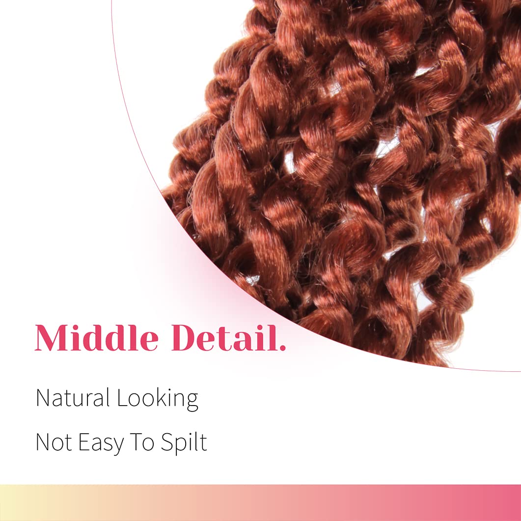 The Bohobabe Pre-Twisted Passion Twist Crochet Hair 14 Inch Short Pre-Looped Crochet Passion Twist Braiding Hair 8 Packs (350#)
