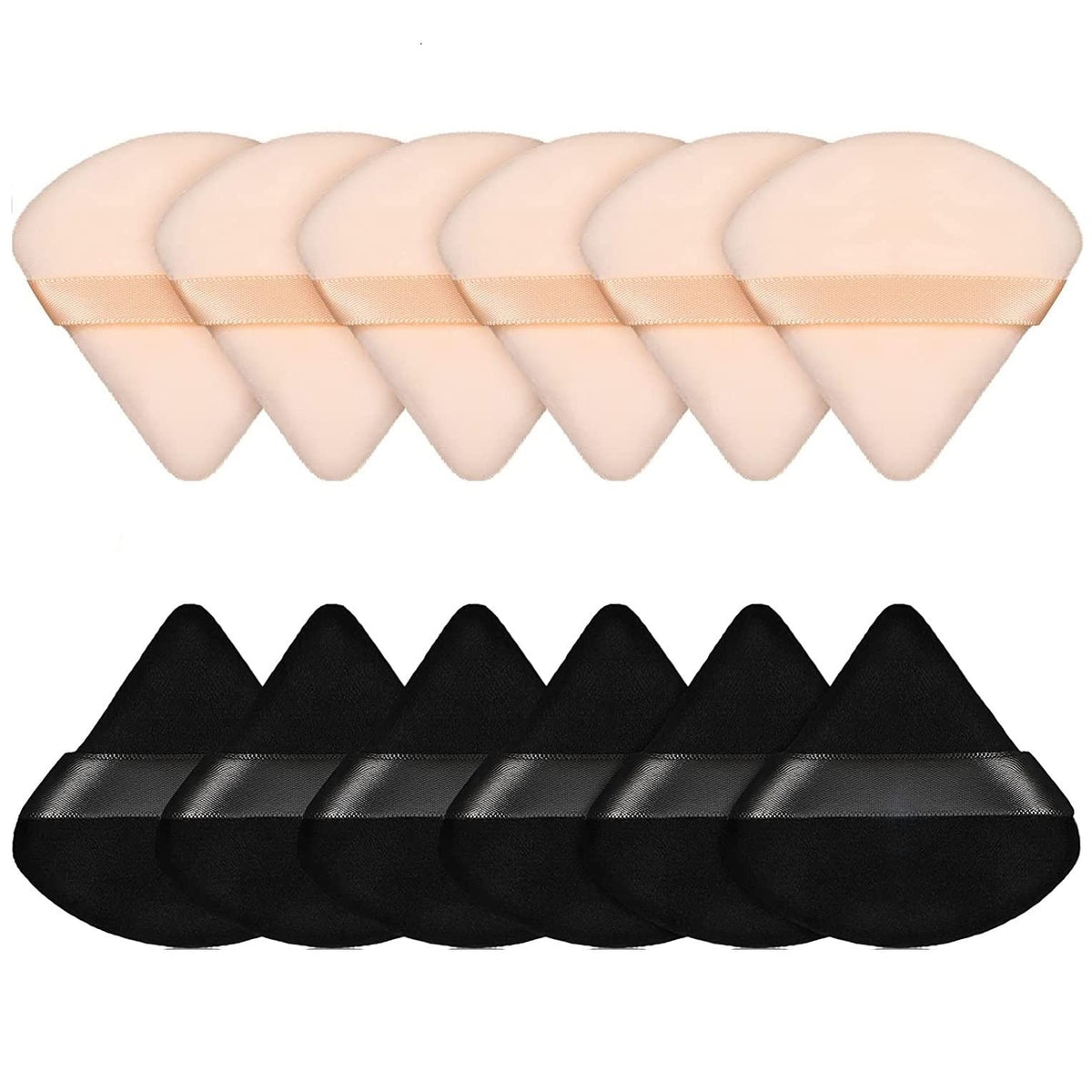Pimoys 12 Pieces Powder Puff Face Triangle Powder Puffs for Loose Powder Setting Powder Cosmetic Foundation Makeup Blender Spong