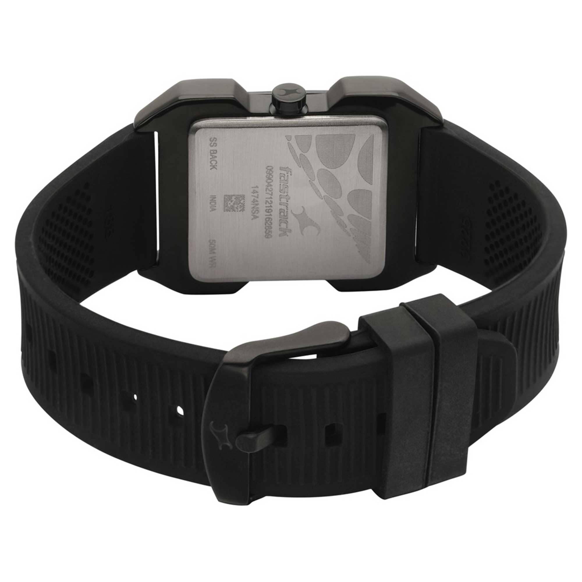 Fastrack Analog Watch For Men -Nr1474Np01 Black Dial, Rubber, Black Strap, Black, Strap