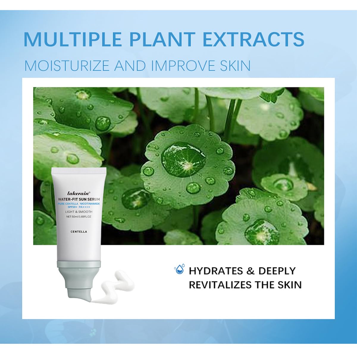 Centella Sunscreen SPF 50, Face Sun Screen Long-Lasting Protection, Cen-tella Madagascar Sunscreen, NO White Cast - Dry Oily Ski