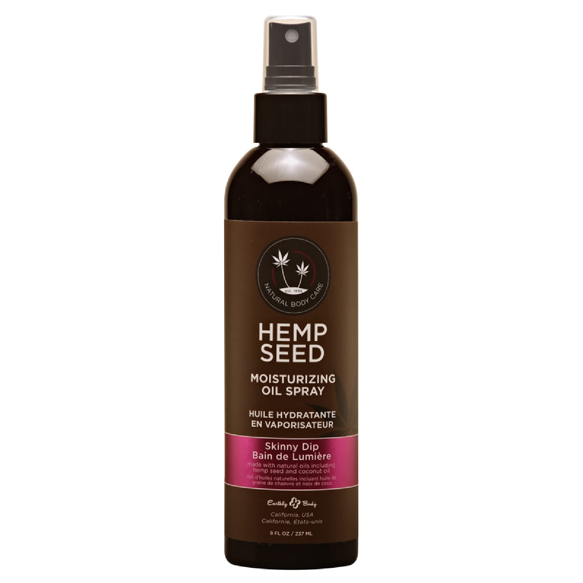 Hemp Seed Moisturizing Oil Spray, Skinny Dip - 8 oz - Smooth, Moisturize & Protect Skin - with Vitamin E + Hemp Seed, Coconut & 