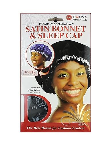 Donna Flower Pattern Sleep Cap Hair Sleep Shower Cap Bonnet Satin Bonnet For Sleeping Hat Black Color