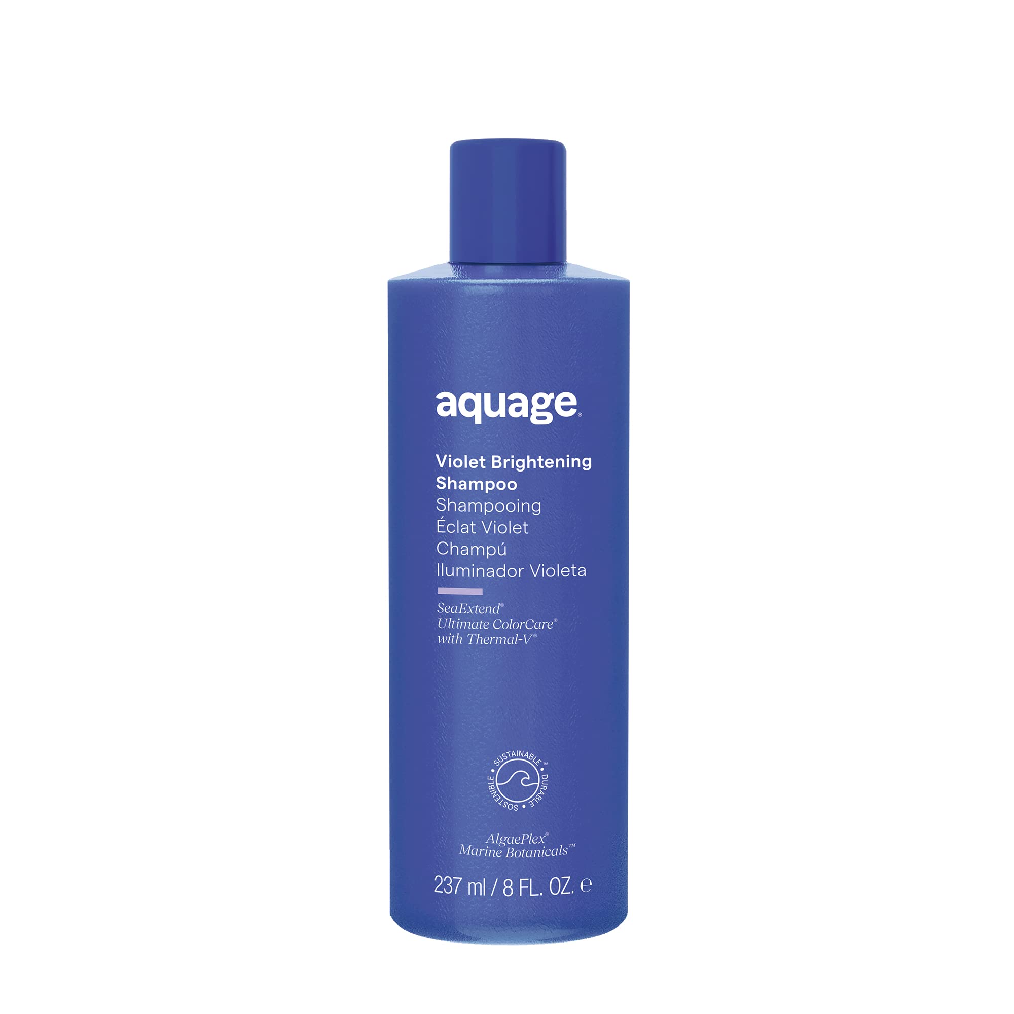 AQUAGE Violet Brightening Shampoo, Neutralizes Yellow or Brassy Tones on Color Treated Hair, 8 oz