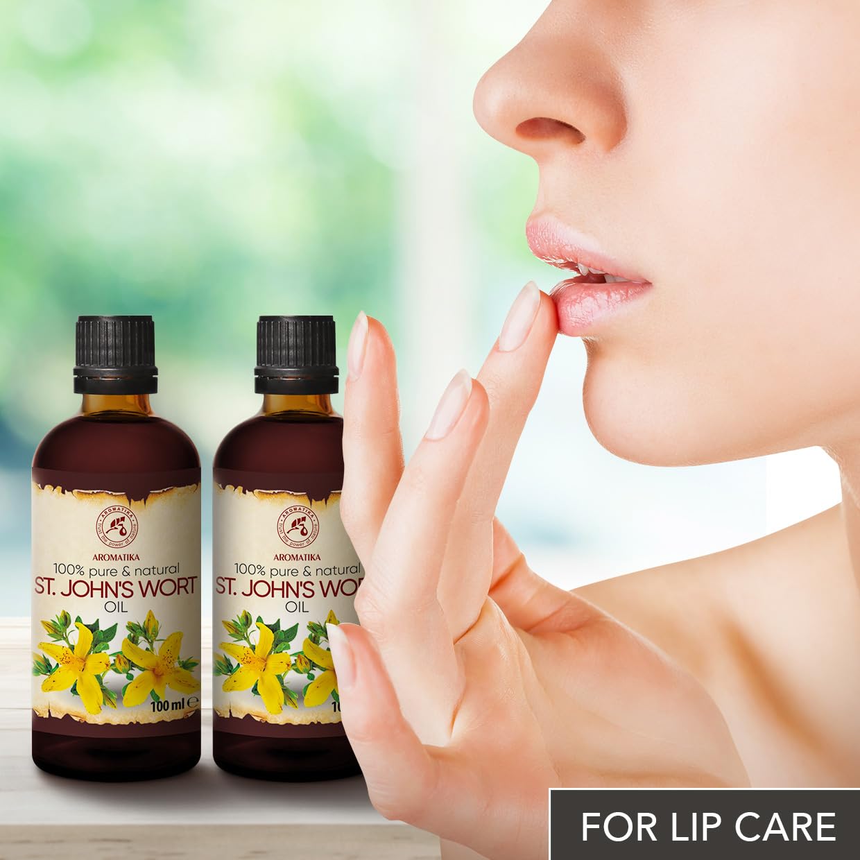 Aromatika St Johns Wort Oil 6.8 Oz (2 * 100Ml) - Hypericum Perforatum - Carrier Oil For Essential Oils - Oil For Skin - Hair Oil