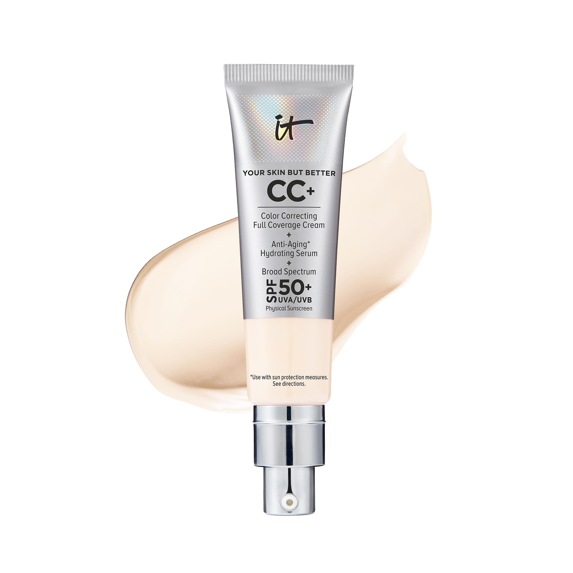 It Cosmetics Your Skin But Better Cc+ Cream, Fair Porcelain - Color Correcting Cream, Full-Coverage Foundation, Hydrating Serum