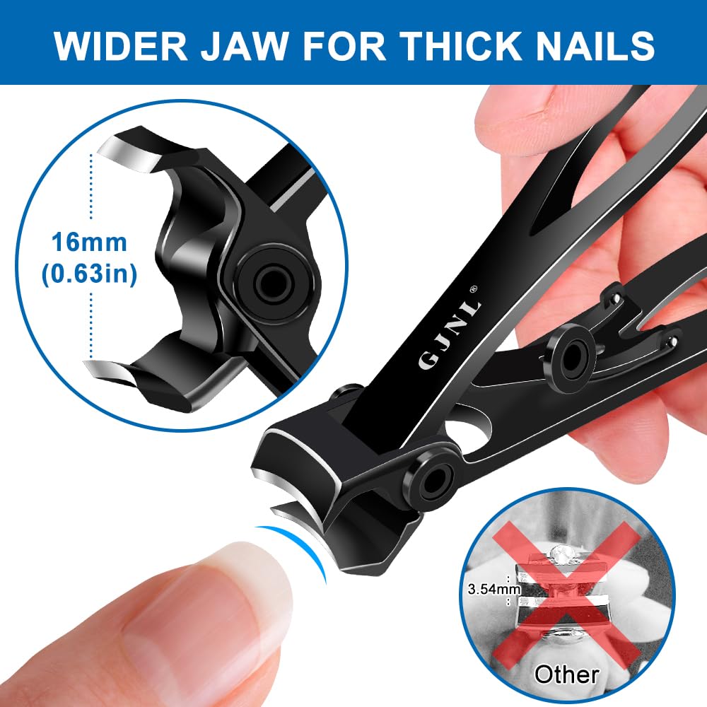 Nail Clippers For Men Thick Nails - Birthday Day Gifts For Men Dad 16Mm Sharp Wide Jaw Opening Toenail Clippers For Seniors Thic
