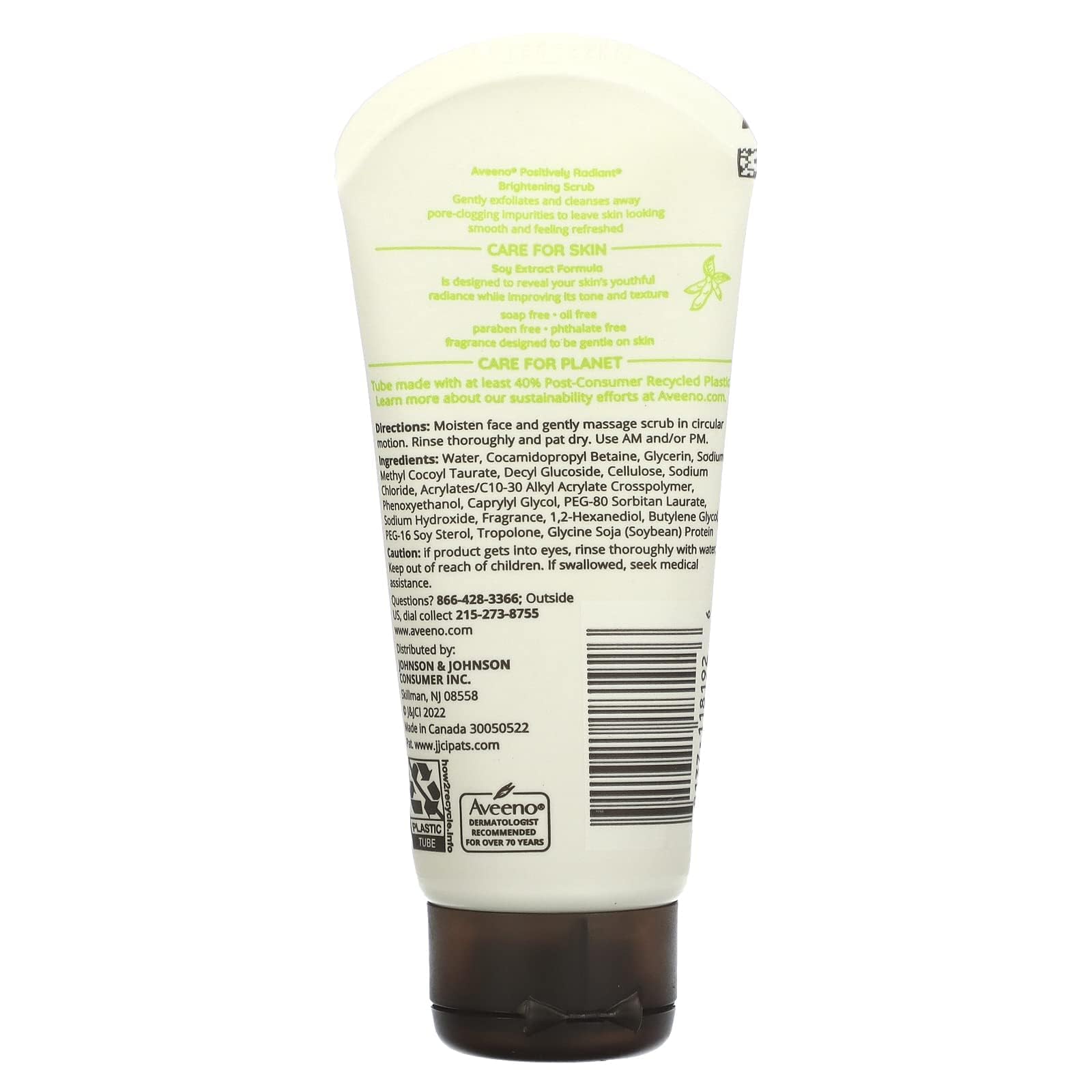 Aveeno Positively Radiant Skin Brightening Exfoliating Daily Facial Scrub ,2.0 Oz