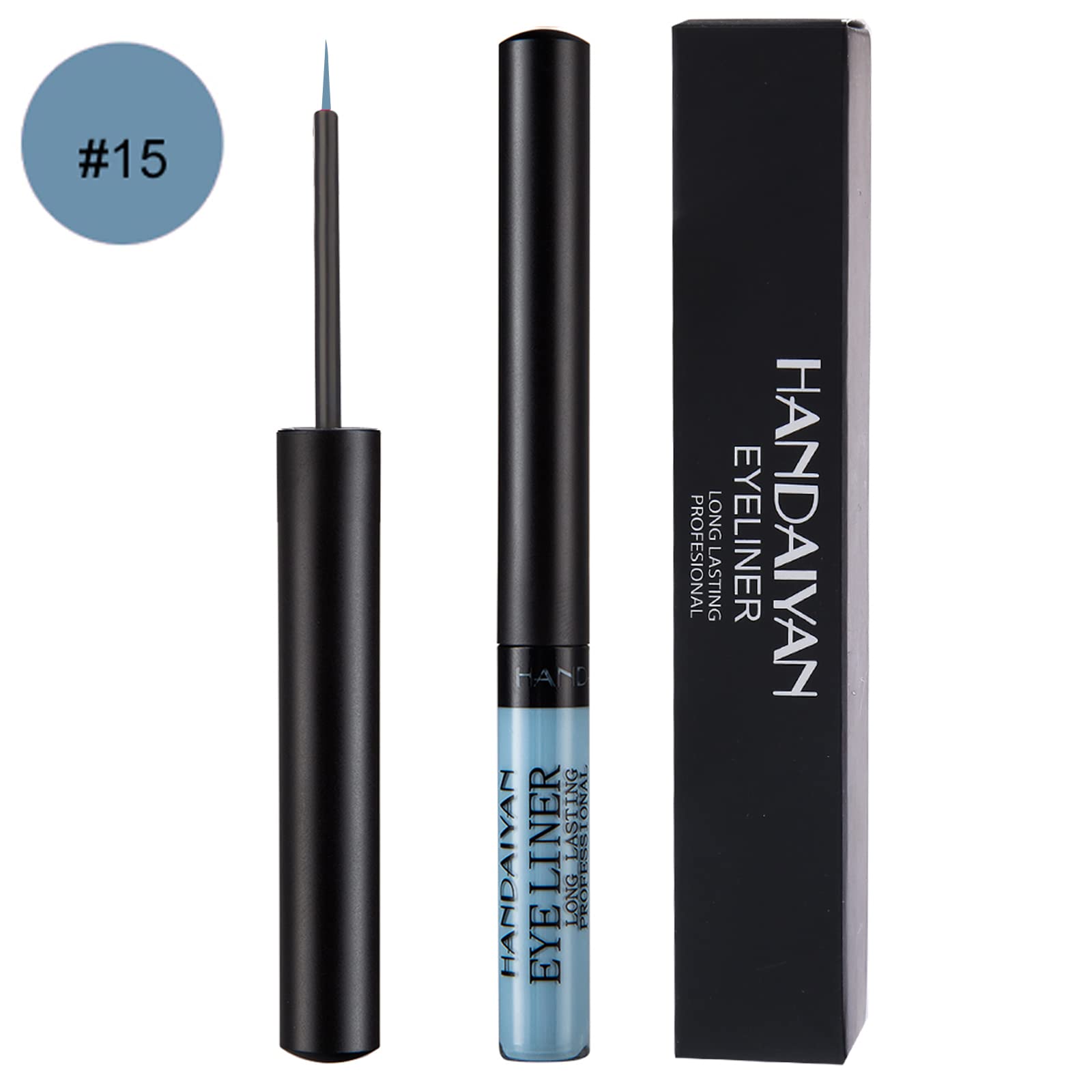 Dekrion Liquid Eyeliner, Matte Colored Eyeliners, Gray-Blue Eyeliner, White Black Red Brown Green Purple Waterproof High-Pigment