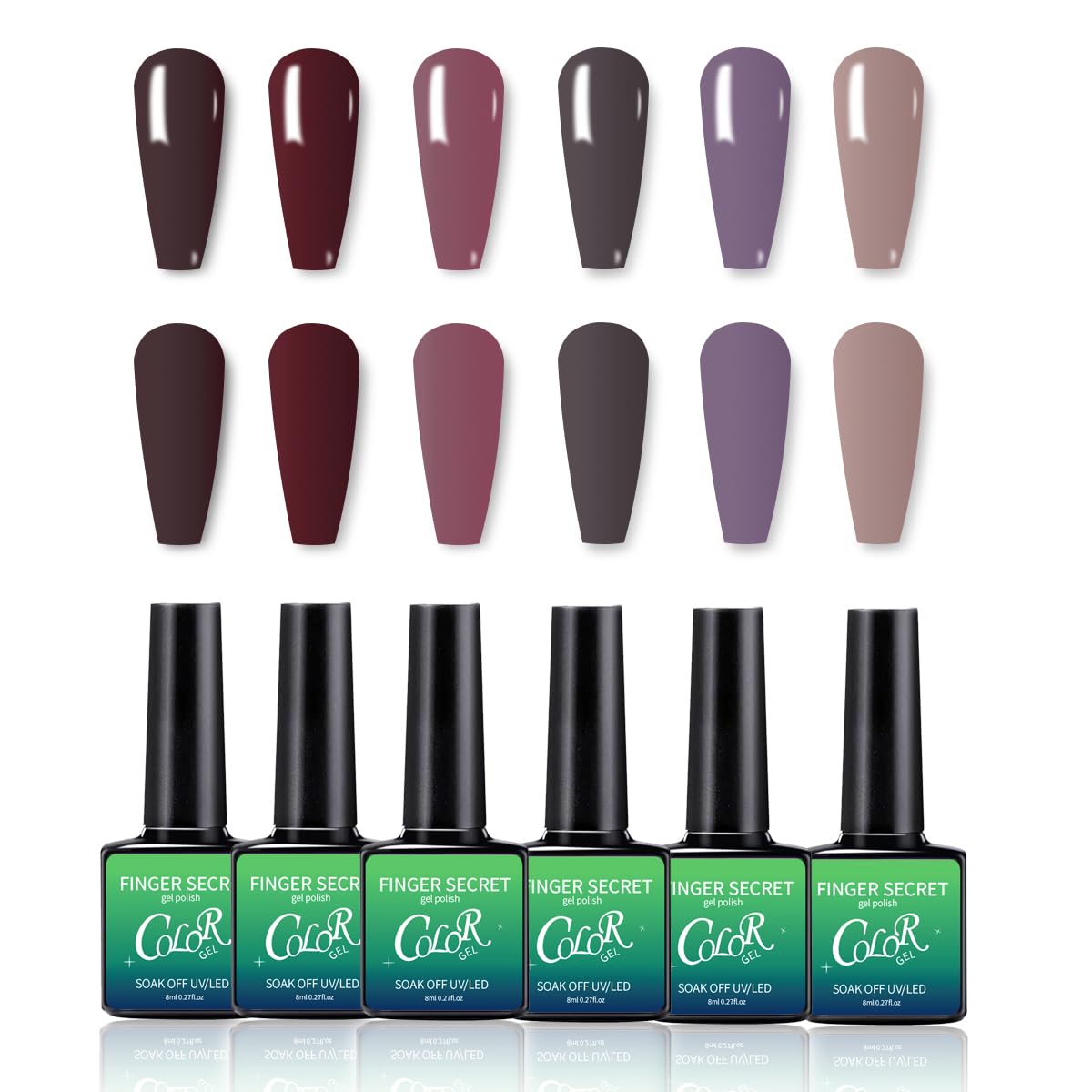 Gel Nail Polish,6 color kits Long Lasting Shine gel polish Wide Color Range gel nail polish set Professional gel nails polish Ma