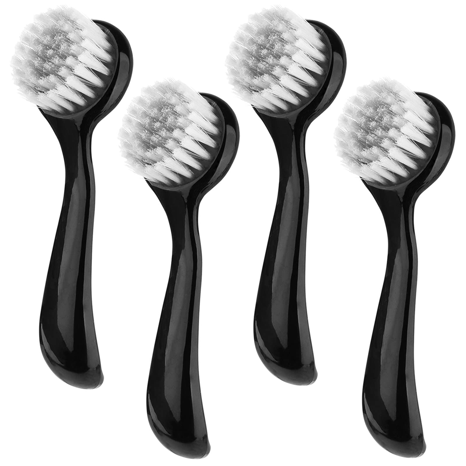 Beomeen Facial Cleansing Brush 4 PCS, Facial Exfoliating Brush Face Wash Scrub Exfoliator Brush for Makeup Skincare Removal (Bla