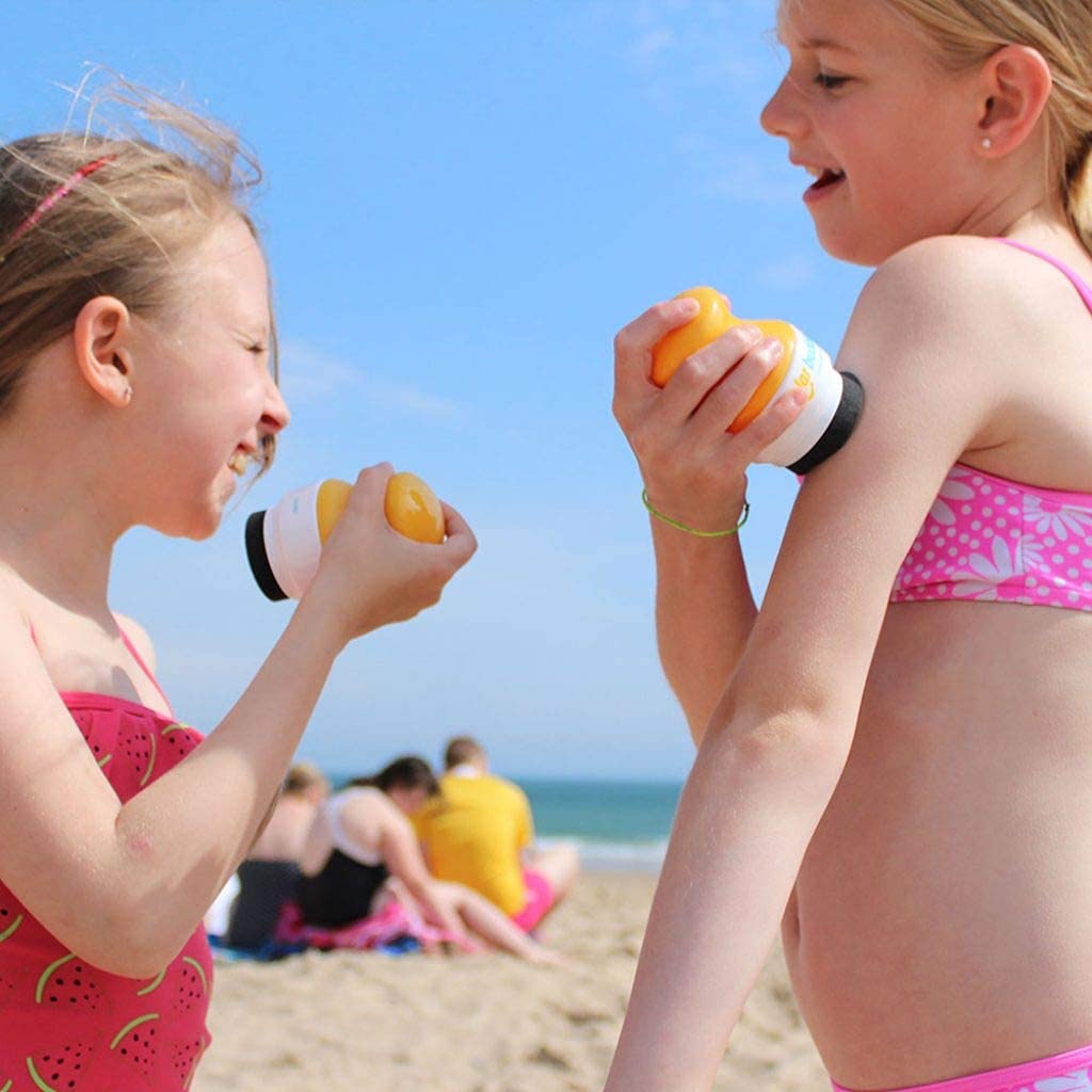 Solar Buddies Sunscreen Applicator - Single Full Blue - Bpa-Free Refillable Roll On Sponge Sunscreen, Suncream & Lotion Applicat