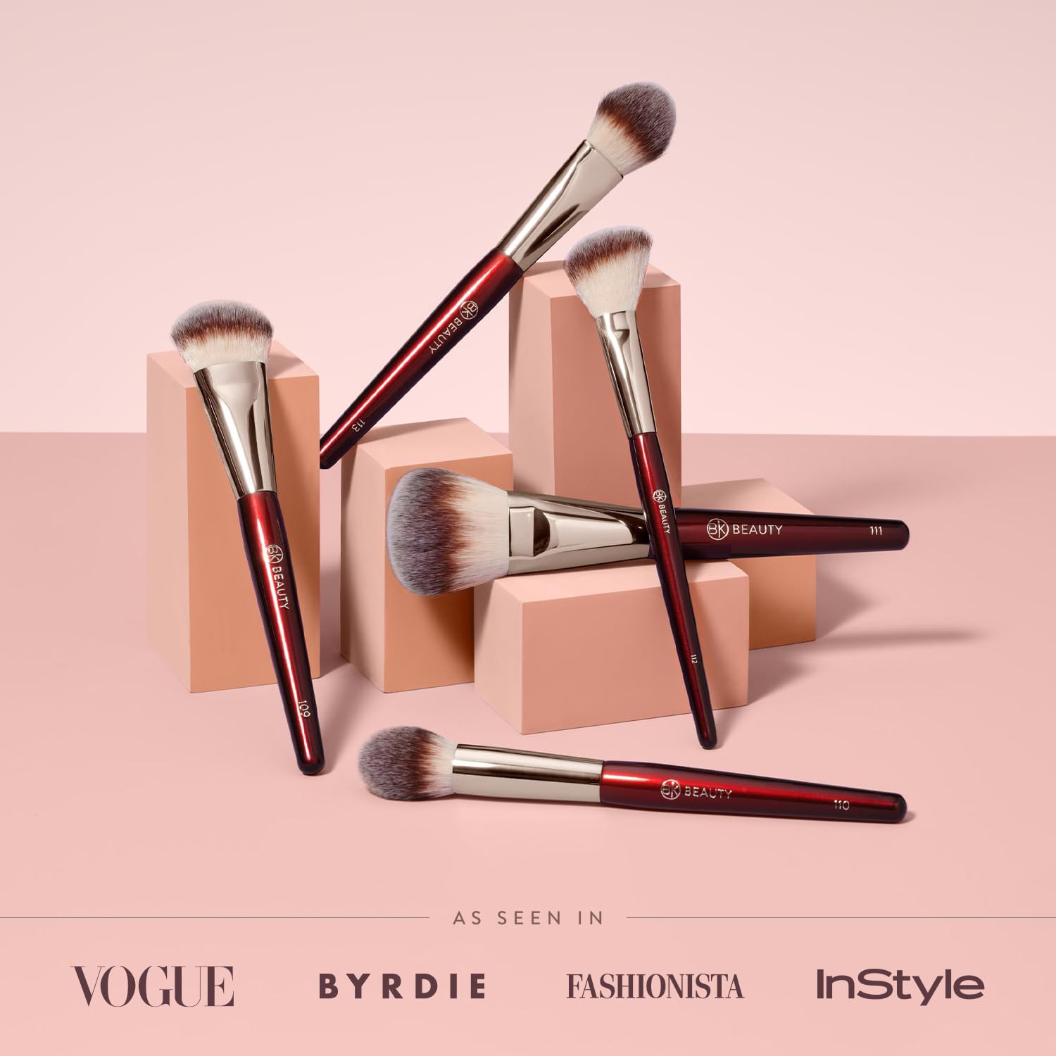 Bk Beauty - Core Line Extension Face Set (5Pc) - Professional Makeup Brush Set For Liquid, Cream & Powder | Premium Makeup Brush
