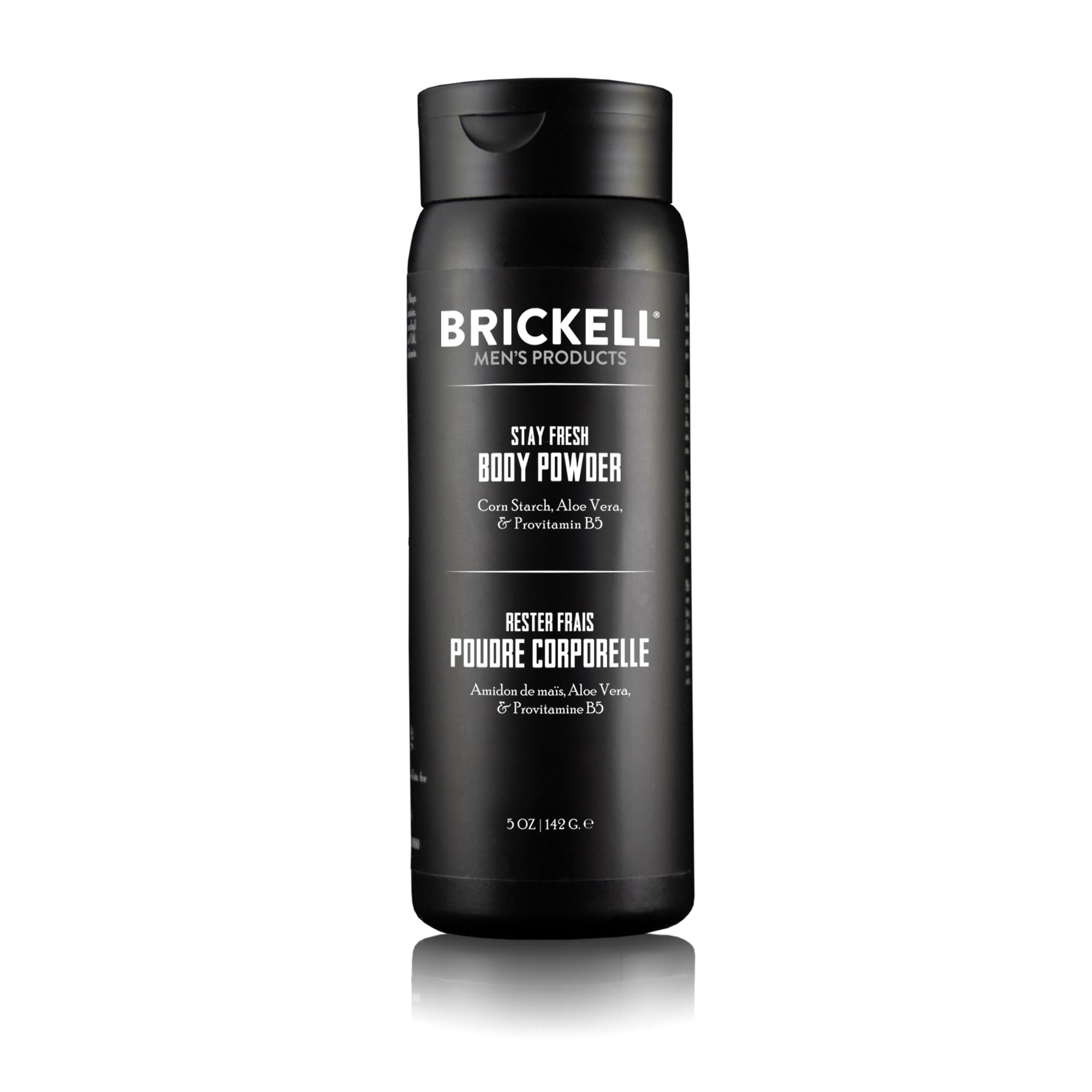 Brickell Men's Products Stay Fresh Body Powder for Men, Natural and Organic Talc-Free, Absorbs Sweat, Keeps Skin Dry, Unscented,