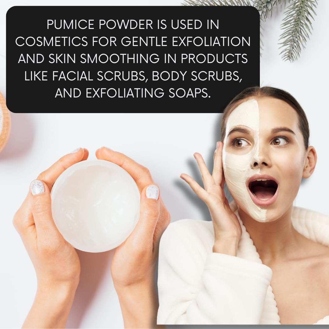 mGanna 100% Natural Pumice Powder for Facial Masks, Skin Exfoliation, Soap Making and other cosmetic formulations 0.5 LBS / 227