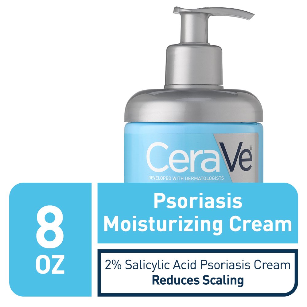 Cerave Moisturizing Cream For Psoriasis Treatment, With Salicylic Acid For Dry Skin Itch Relief & Urea For Moisturizing, Fragran