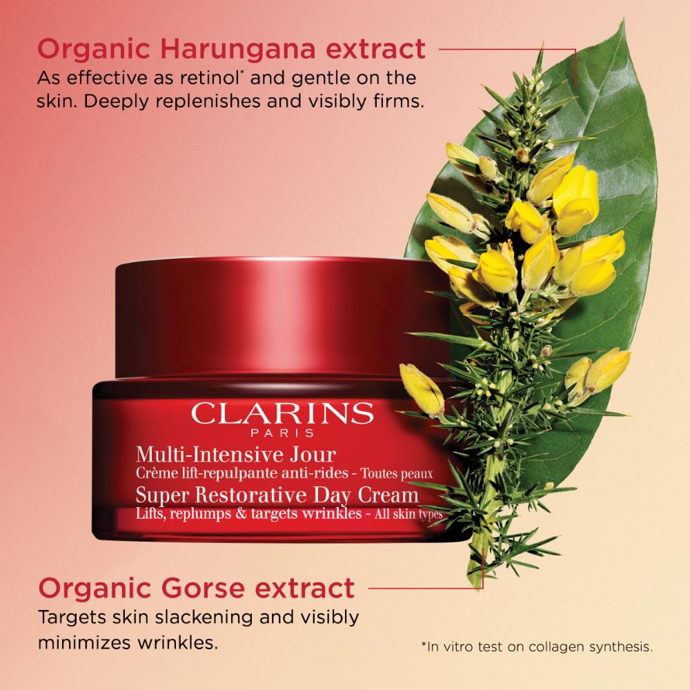 Clarins Super Restorative Day Cream  Anti-Aging Moisturizer For Mature Skin Weakened By Hormonal Changes  Replenishes, Illuminat