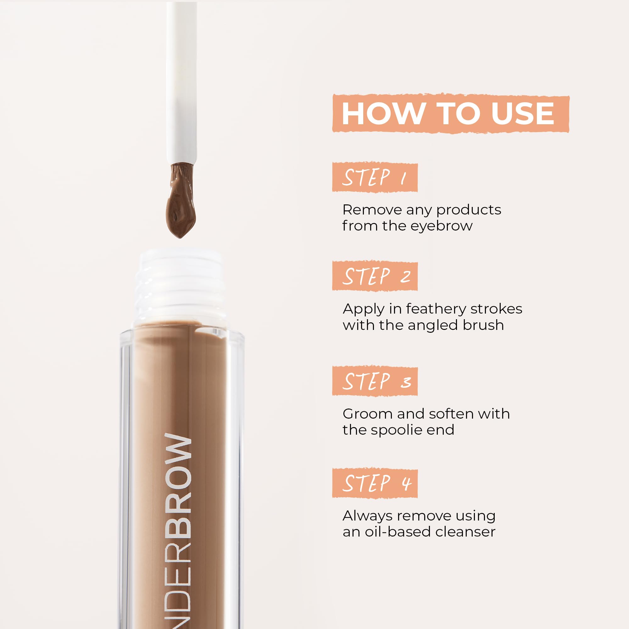 Wunderbrow Waterproof Eyebrow Gel, Jet Black, Vegan And Cruelty-Free
