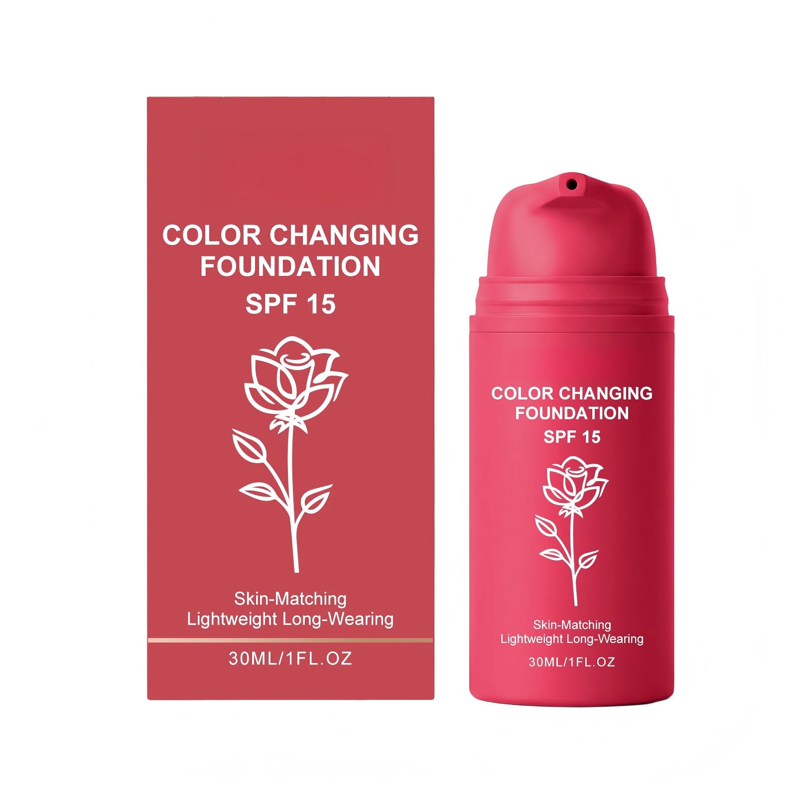 Korean Color Changing Foundation for Mature Skin, Self Adjusting Liquid Makeup Base, Hydrating Cover for Fine Lines and Wrinkles