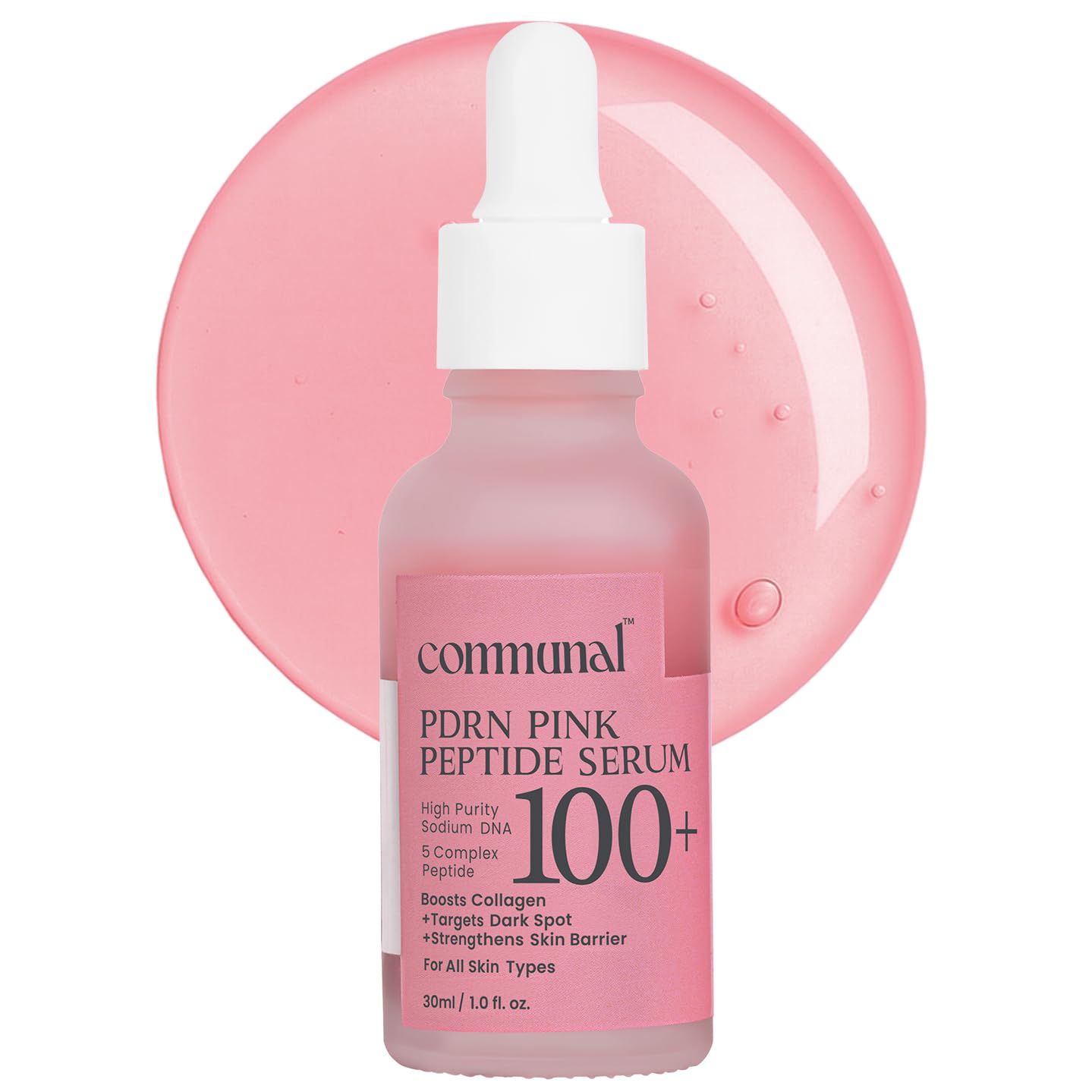 Communal Pdrn Pink Peptide Face Serum 30Ml With Multi Peptide Complex & Sodium Dna | Collagen Boosting, Brightening & Dark Spot 