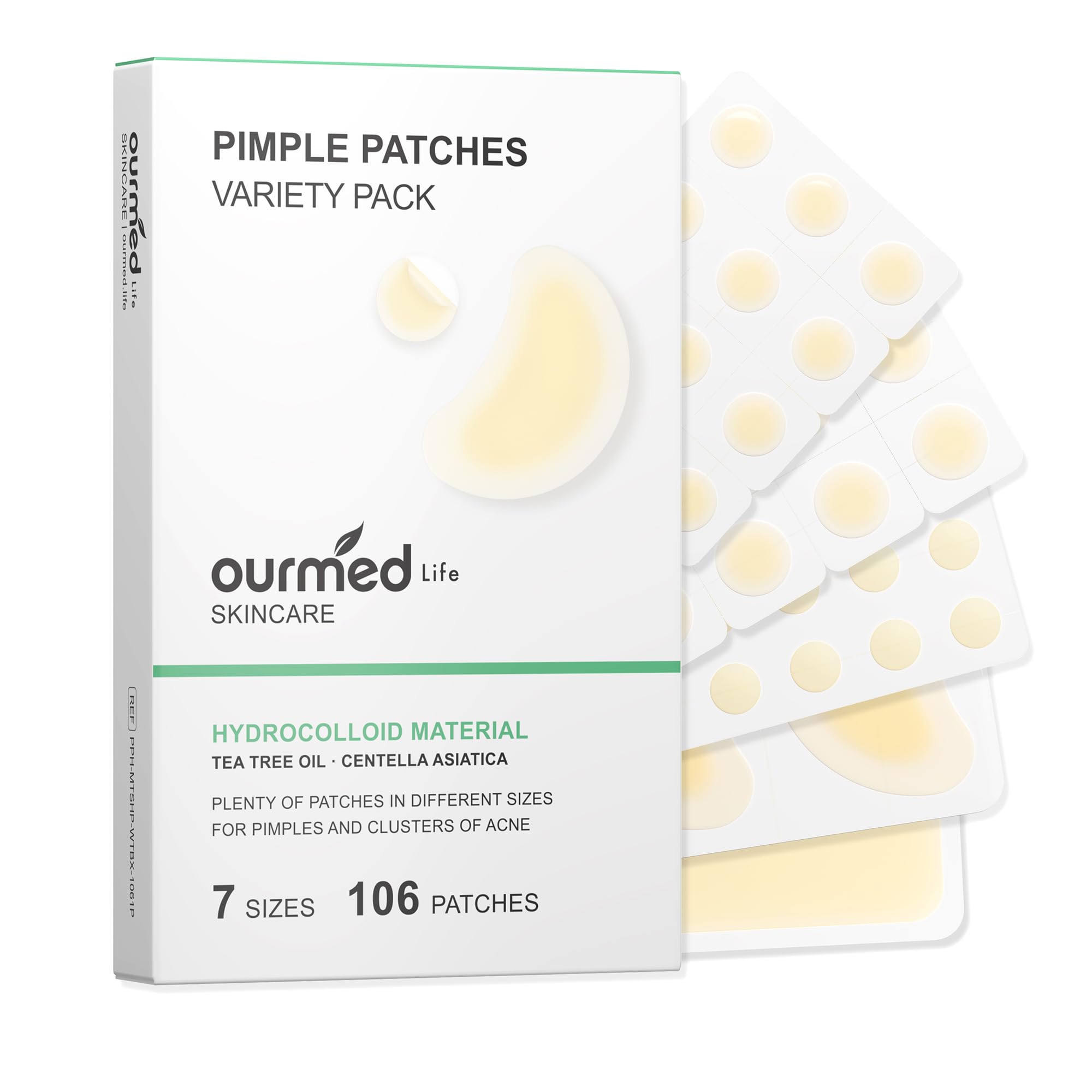 Ourmed Life Large Pimple Patches for Face, Body, 7 Shapes & Sizes 106 Count