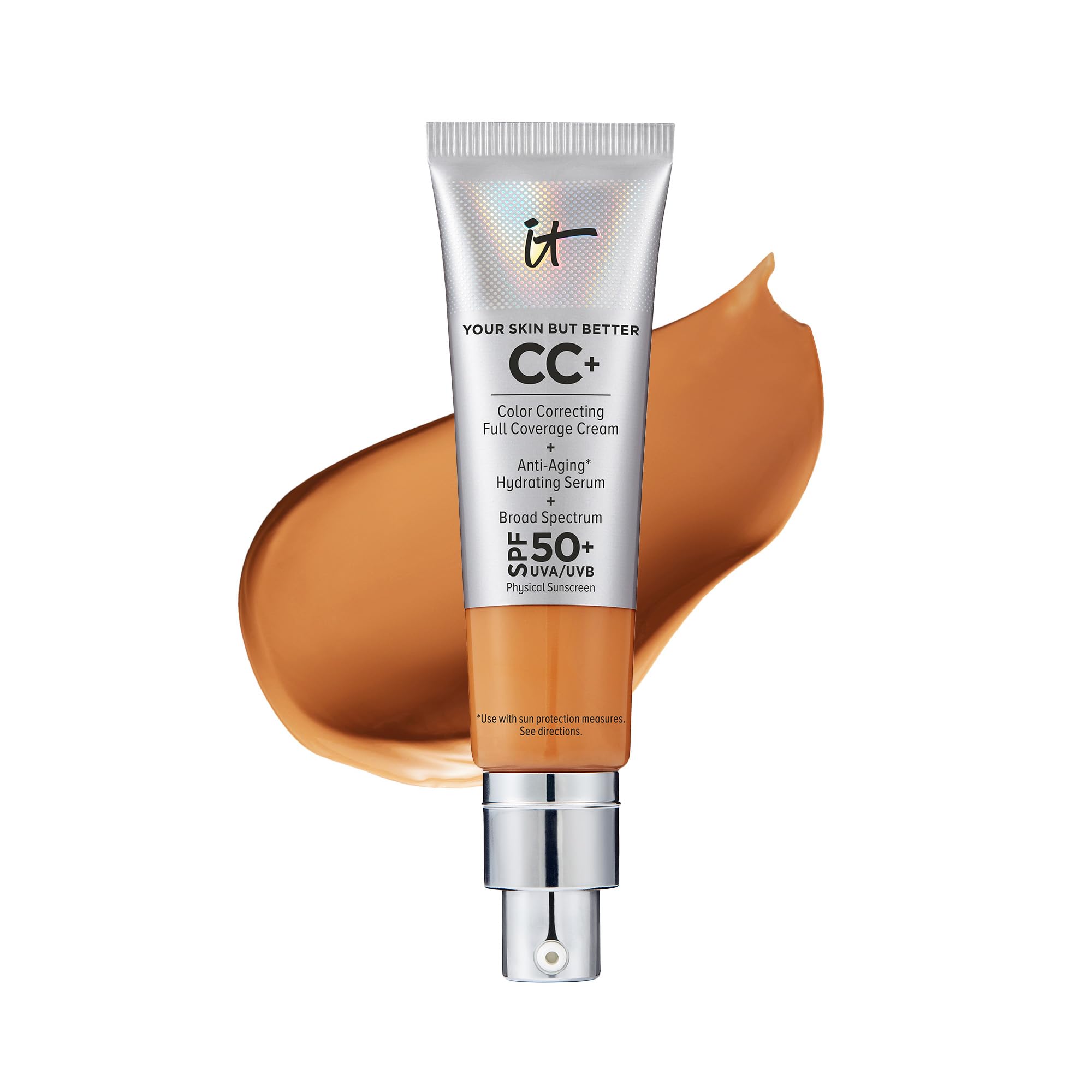 It Cosmetics Your Skin But Better Cc+ Cream, Tan Rich - Color Correcting Cream, Full-Coverage Foundation, Hydrating Serum & Spf