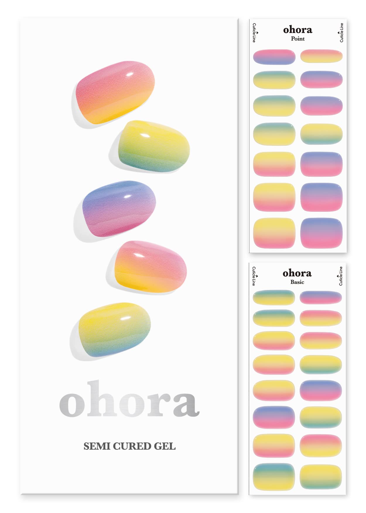 ohora Semi Cured Gel Nail Strips (N Lunar Eclipse) - Dark, Patterned, Works with UV/LED Lamps, Salon-Quality, Long Lasting, Easy