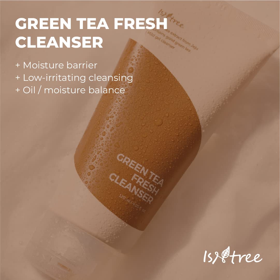 Isntree Green Tea Fresh Cleanser 120Ml 4.05 Fl.Oz | Green Tea Extract From Jeju | Contains Grind Green Tea | Mild Gel Cleanser